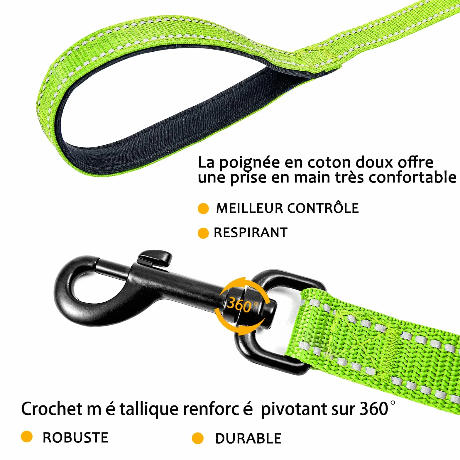 COMSLE Longe pour Chien Réfléchissante 3m 5m 10m 15m 20m avec Poignée Rembourrée