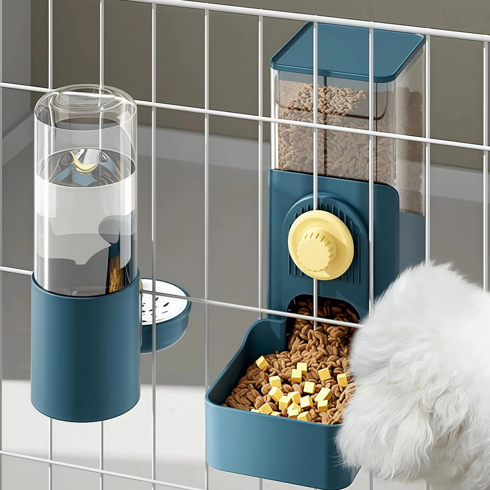Cage suspendu avec fontaine pour animaux de compagnie cochons d'Inde distributeur automatique de nourriture chats lapins chiens