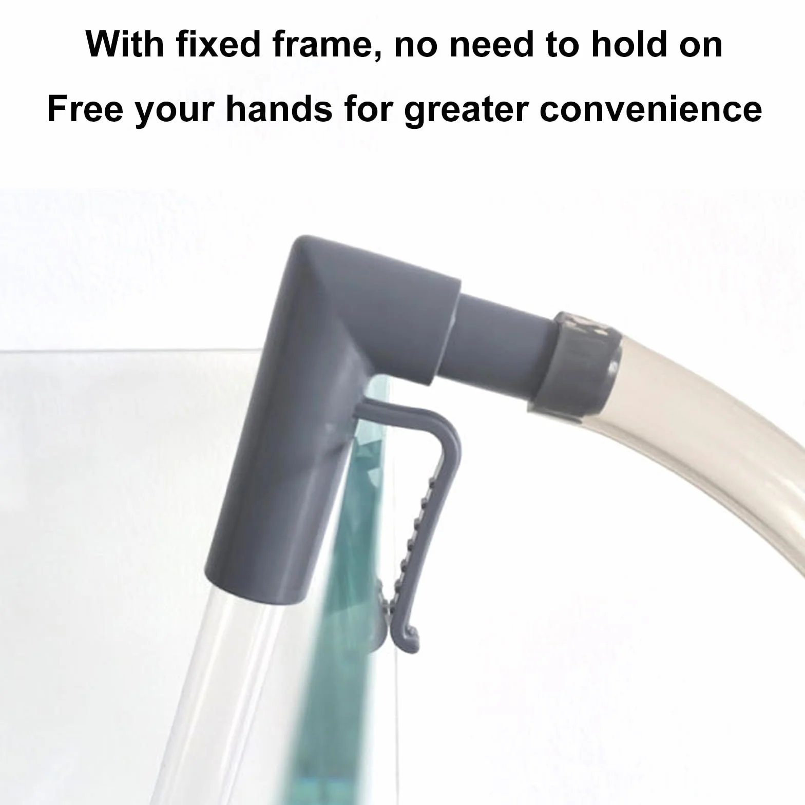 Aspirateur Aquarium, Nettoyage Aquarium avec 1 Brosse de Nettoyage Bleue Siphon pour Vidange Complète pour Aquarium Changer l'eau Nettoyage Graviers et Sable (Gris)