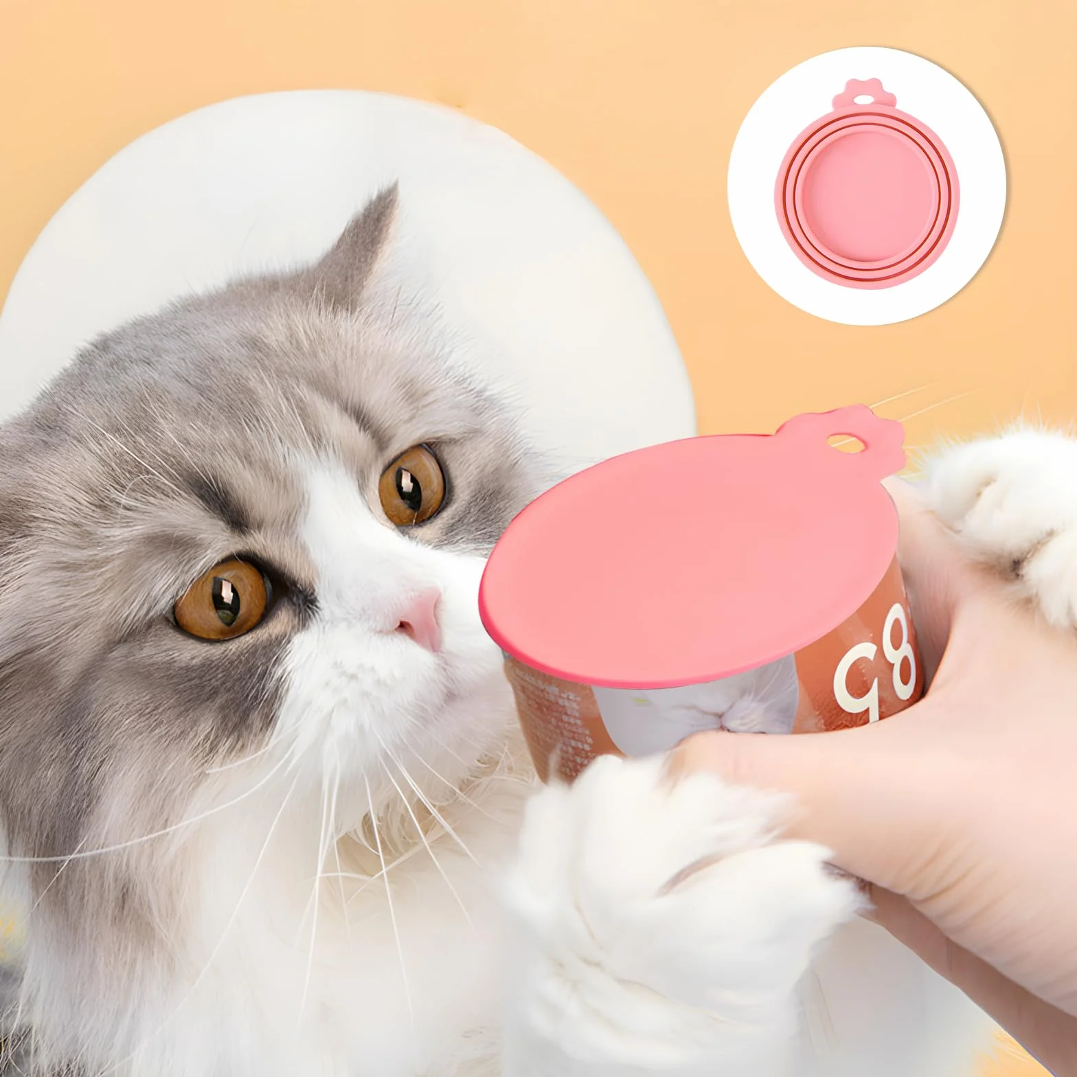 4 Pièces Couvercles Silicone de Conserve, Couvercles de Conserve pour Chien Chat Alimentaire Universels, Pet Food Can Lids, 3 en 1 Couvercle Boite de Conserve pour Le Stockage des Aliments