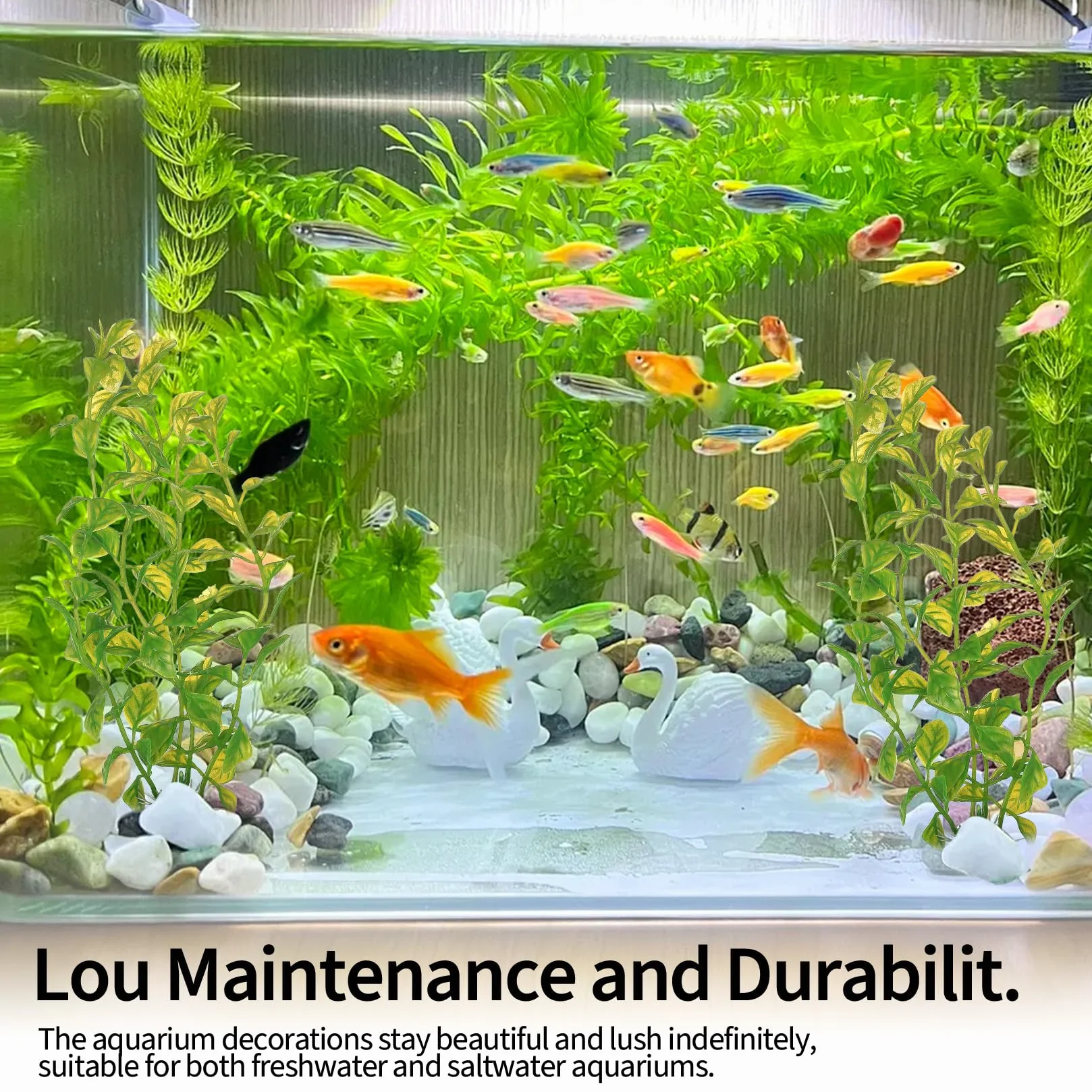 Plantes Aquarium Artificielle 11 Pcs, Decoration Aquariums en Plastique
