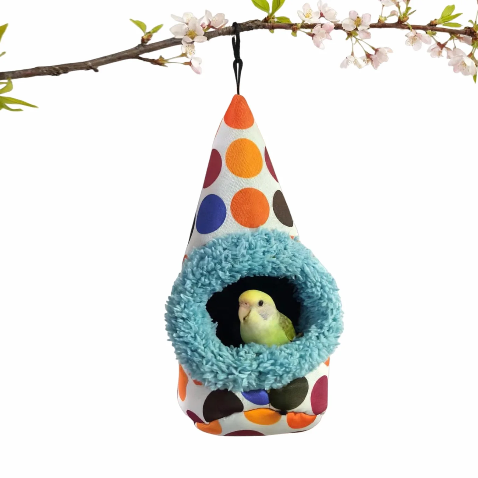 Nid d'Oiseau en Peluche pour Cage | Lit en Forme de Maison pour Perruches, Inséparable, Calopsitte