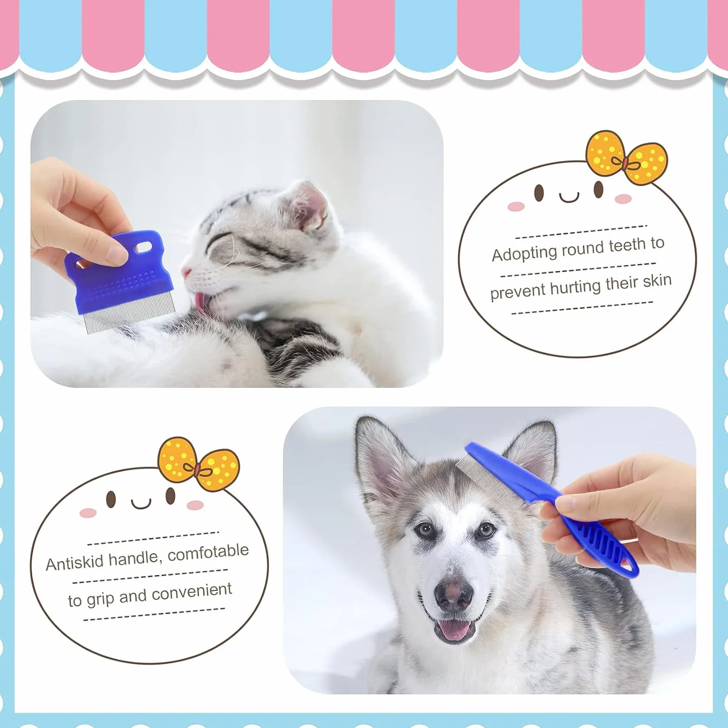 Kit de toilettage pour lapins avec brosse, coupe-ongles et peignes pour animaux de compagnie