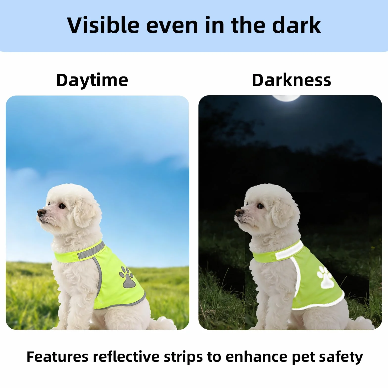2 Pièces Gilet de Sécurité Réfléchissant pour Chien, Gilet Jaune Ajustable Chien, Haute Visibilité Veste Réfléchissant Vest de Sécurité Veste d'animal de Compagnie pour Jour et de Nuit (S)