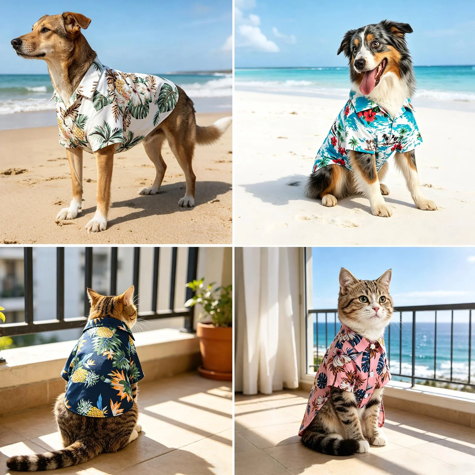 Chemise Hawaïenne pour Chien T Shirt Été Chiens Vêtement Chien Été Polo XS