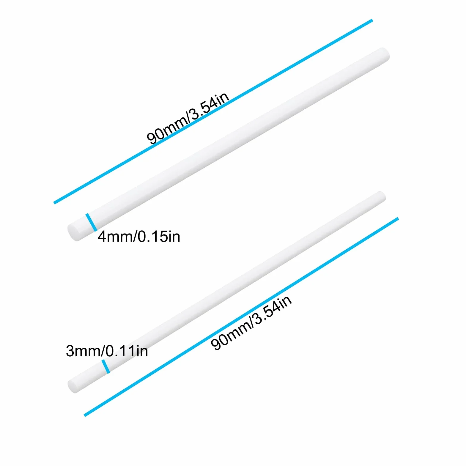 Lot de 2 Arbres de Turbine en Céramique 3 X 90 Mm Et 4 X 90 Mm pour Pompe à Eau d'aquarium