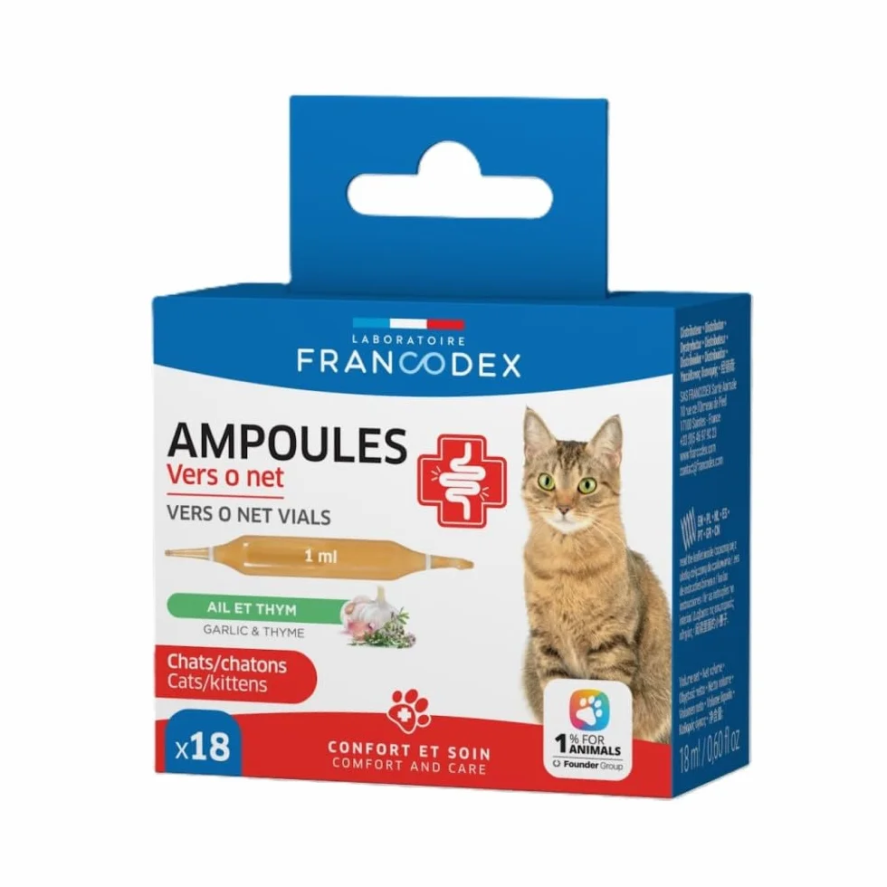 Francodex Ampoules vers O Net 18 x 1 ML pour Chats et Chatons