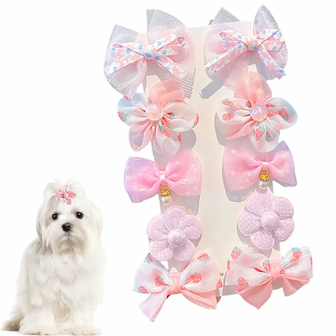 Pinces à Cheveux Petit Chien Rose 10 Pièces Barrettes Épingle à Cheveux Accessoires