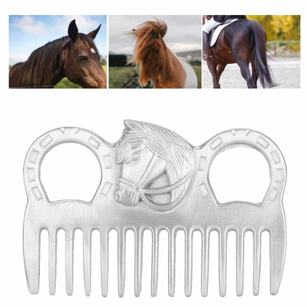 Peigne en Métal pour Crinière et Queue de Cheval, Outil de Toilettage Portable