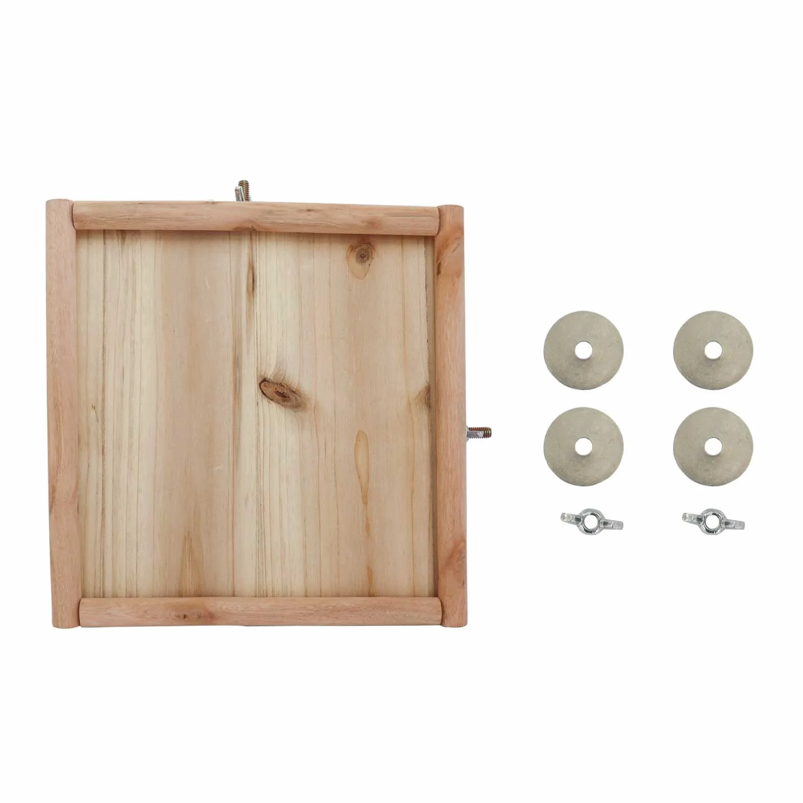 Perchoir en Bois Naturel pour Oiseaux 20×20 cm - Plateforme pour Perroquets, Accessoire Cage
