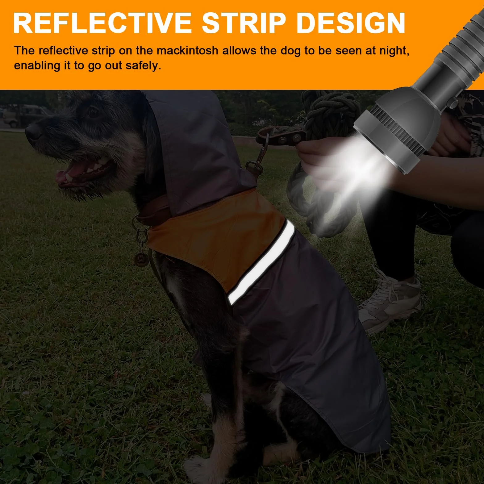 Imperméable pour chien avec capuche bandes réfléchissantes ultra-léger respirant petite moyenne grande taille