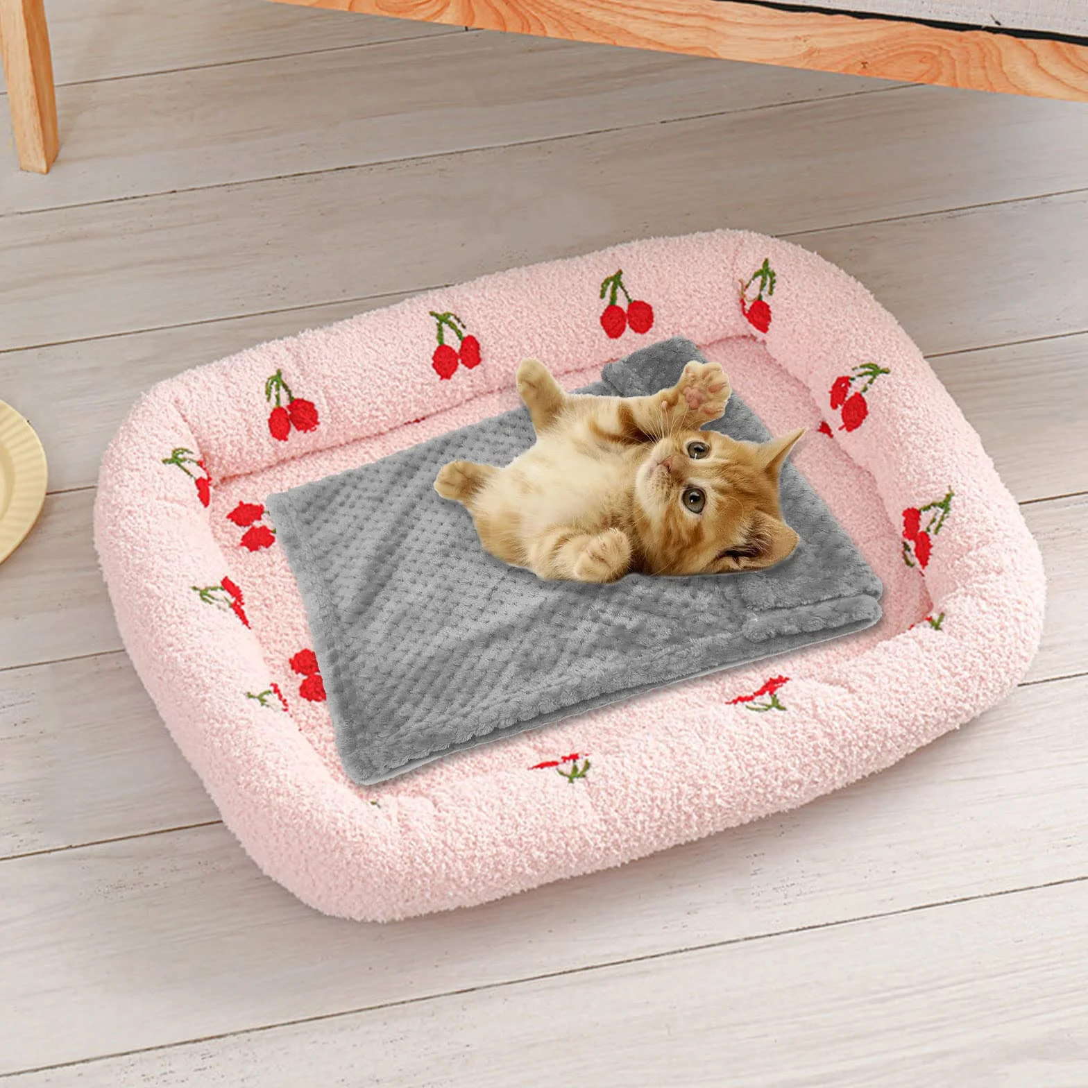 Couverture douce pour chien et chat en polaire lavable 70 x 50 cm gris