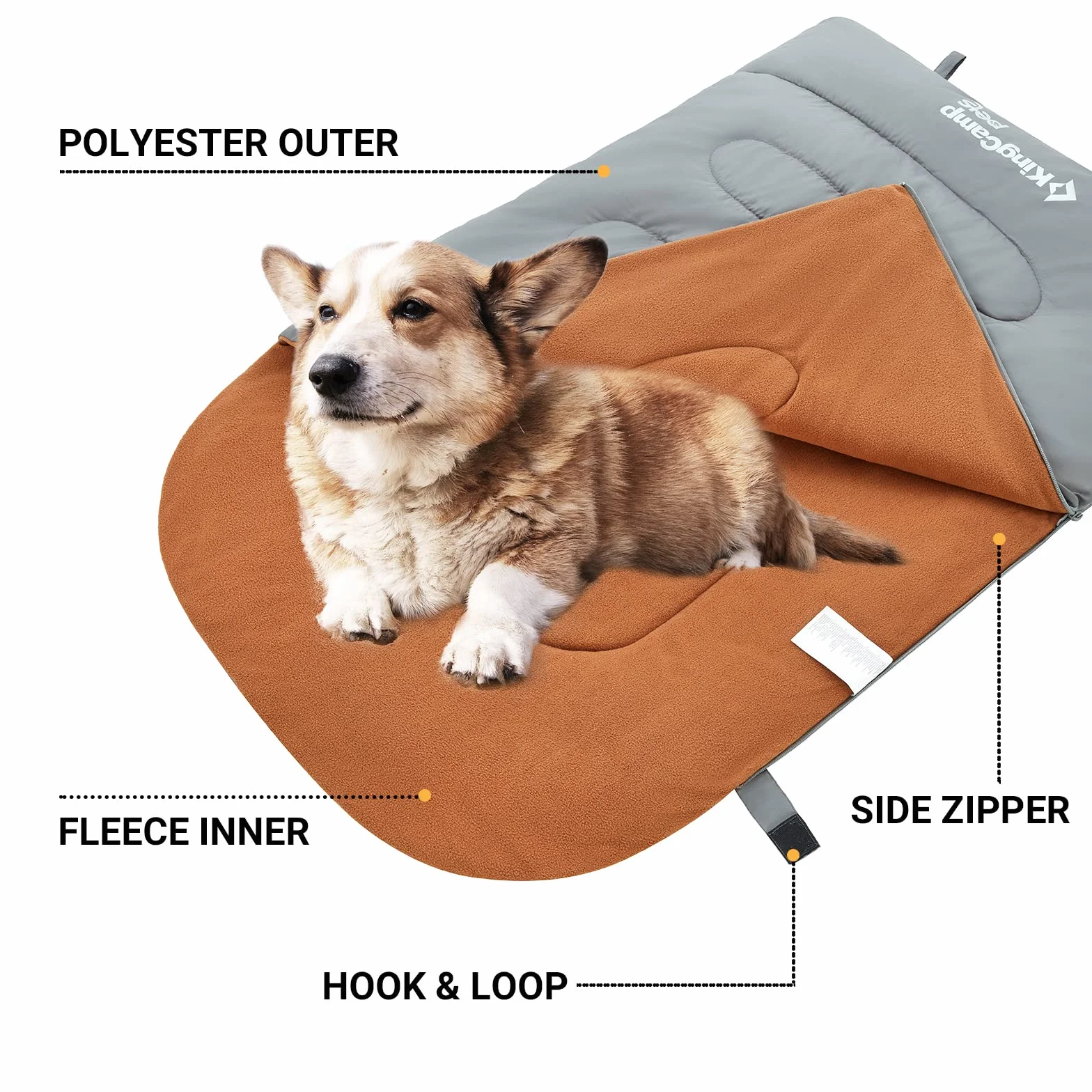 KingCamp Sac de Couchage pour Chien Imperméable 110x70cm, Couverture Lavable pour Chien Chat Chiot