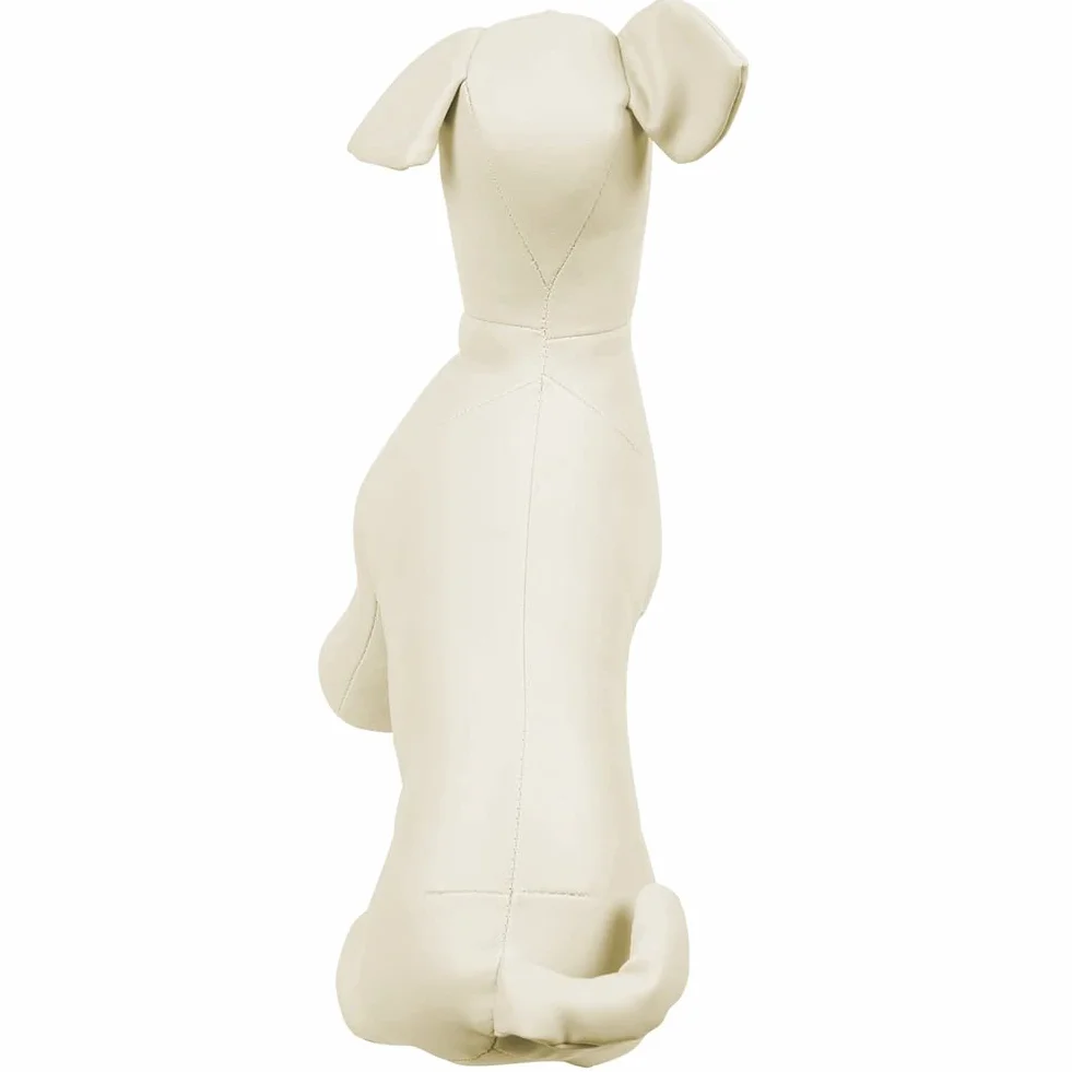 Mannequin chien cuir debout blanc S affichage magasin