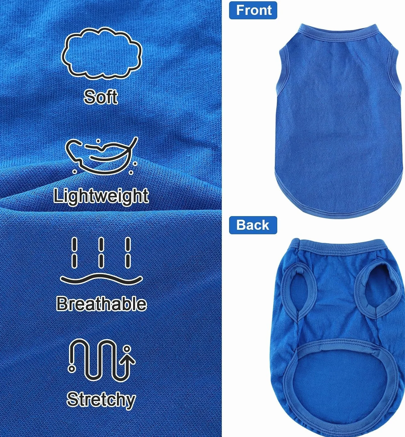 Gilet Rafraîchissant pour Chien de Refroidissement pour Petite et Moyenne Taille Bleu