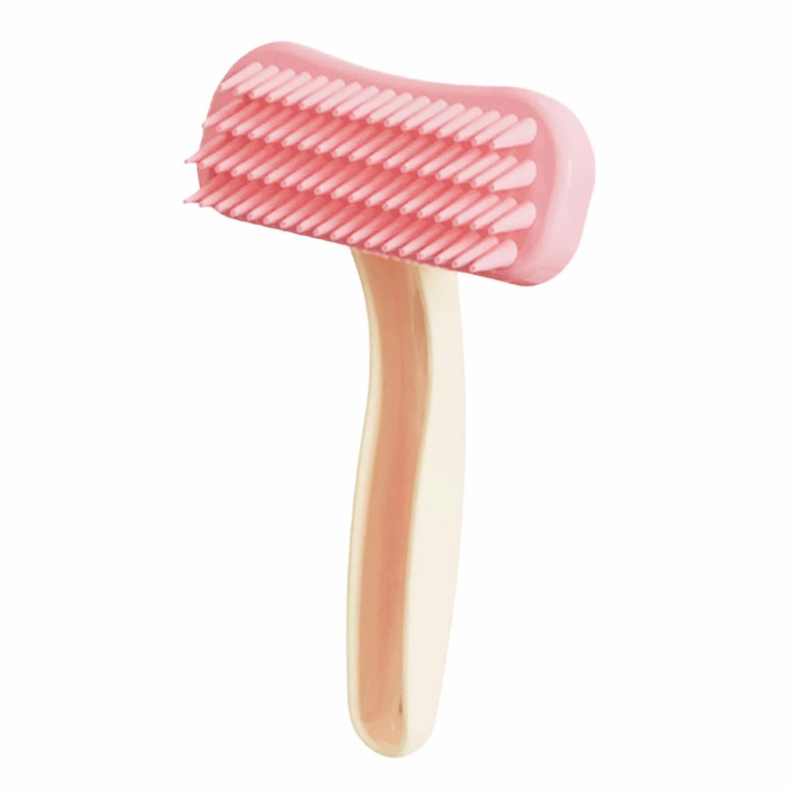 Brosse de massage en silicone pour lapins chats chiots - Peigne de toilettage doux ABS 13,8 cm