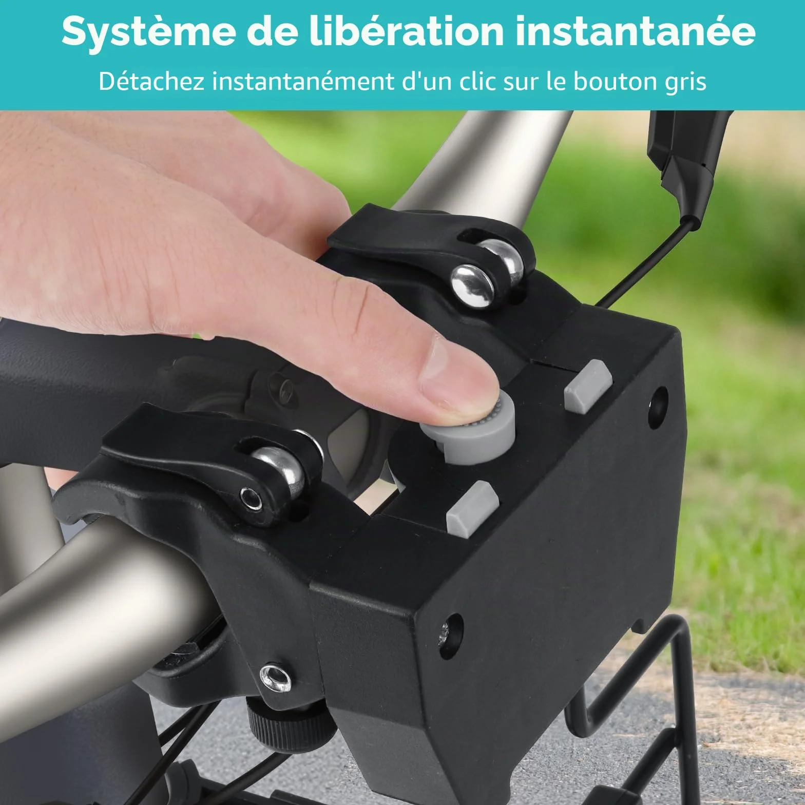 Support en forme de L Φ55 mm pour vélo animaux de compagnie POM métal 10 kg