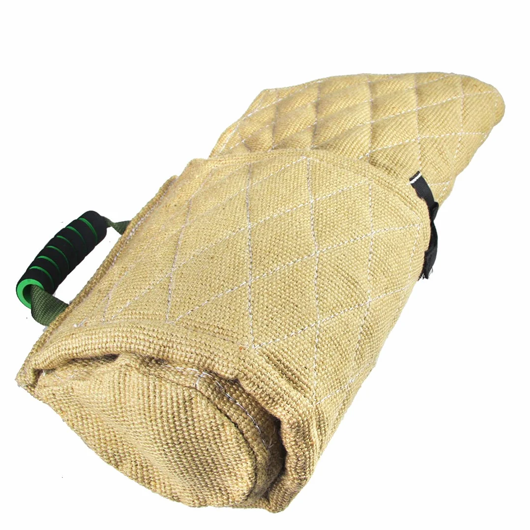 Manchon de protection pour chien en jute avec poignée abricot