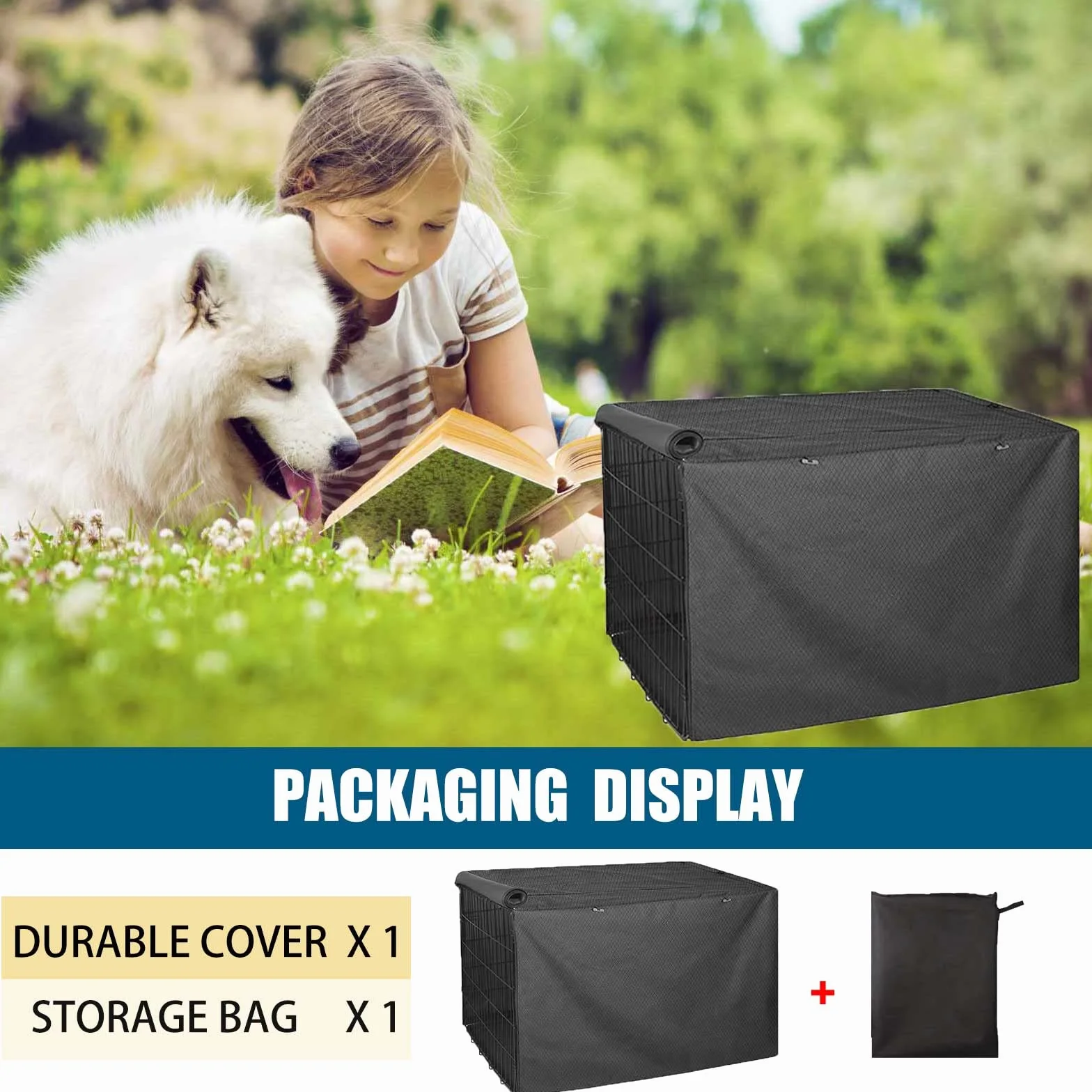 Cage Chien Protection, Tissu Oxford 420D, Multifonctionnelle, Adapte à la Plupart des Caisses