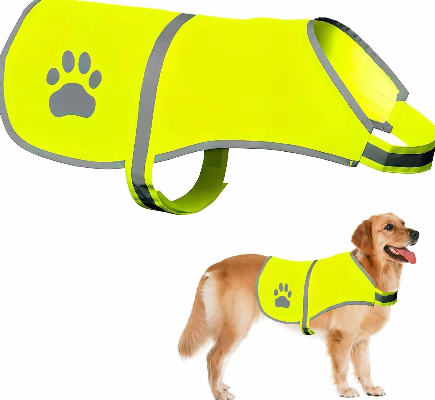 Gilet de Sécurité Réfléchissant pour Chien Haute Visibilité Taille M