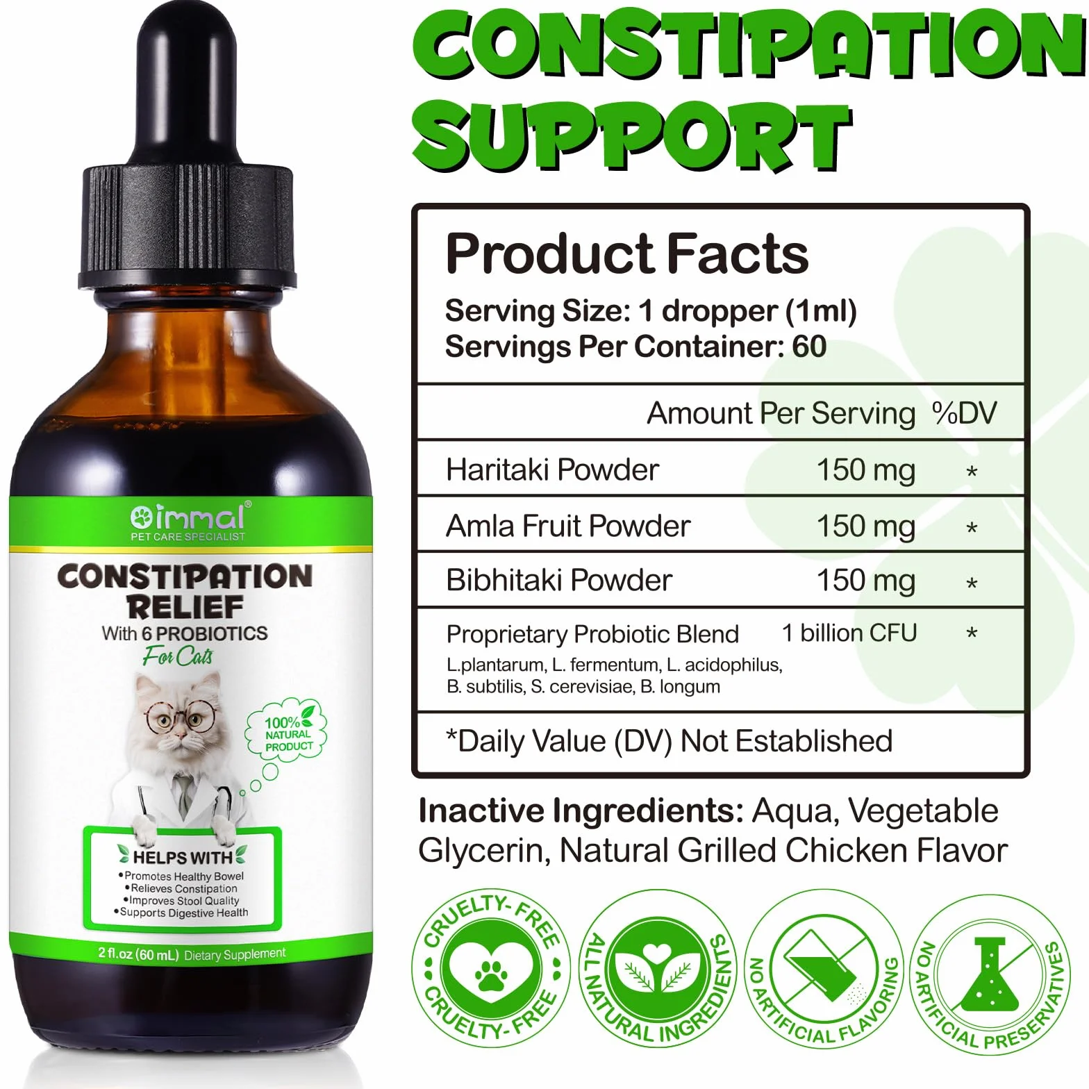 Soulagement Constipation Chats 60Ml Santé Digestive
