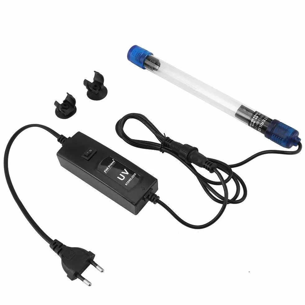 Stérilisateur UV Aquarium 13W Lampe UV Submersible Imperméable Purificateur d'eau pour Aquarium Bassin