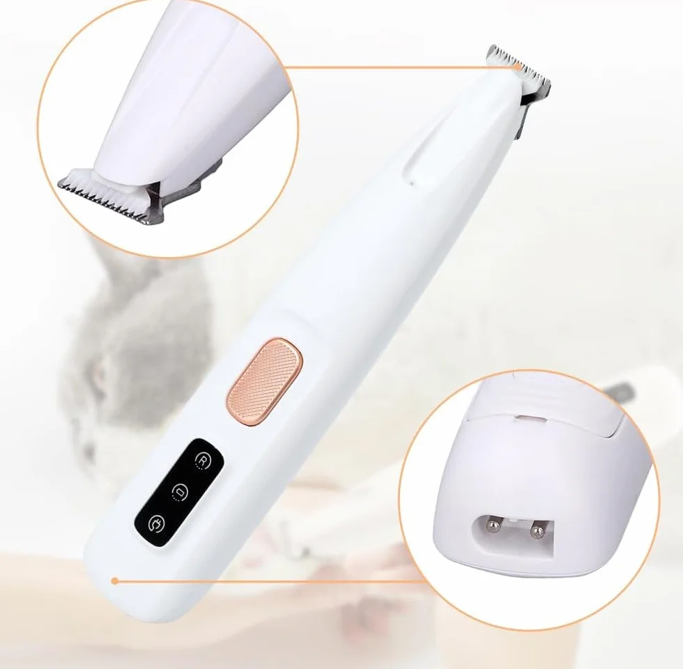 Patounet Tondeuse de Précision pour Chat, Silencieuse avec Lumières LED, Étanche IPX4