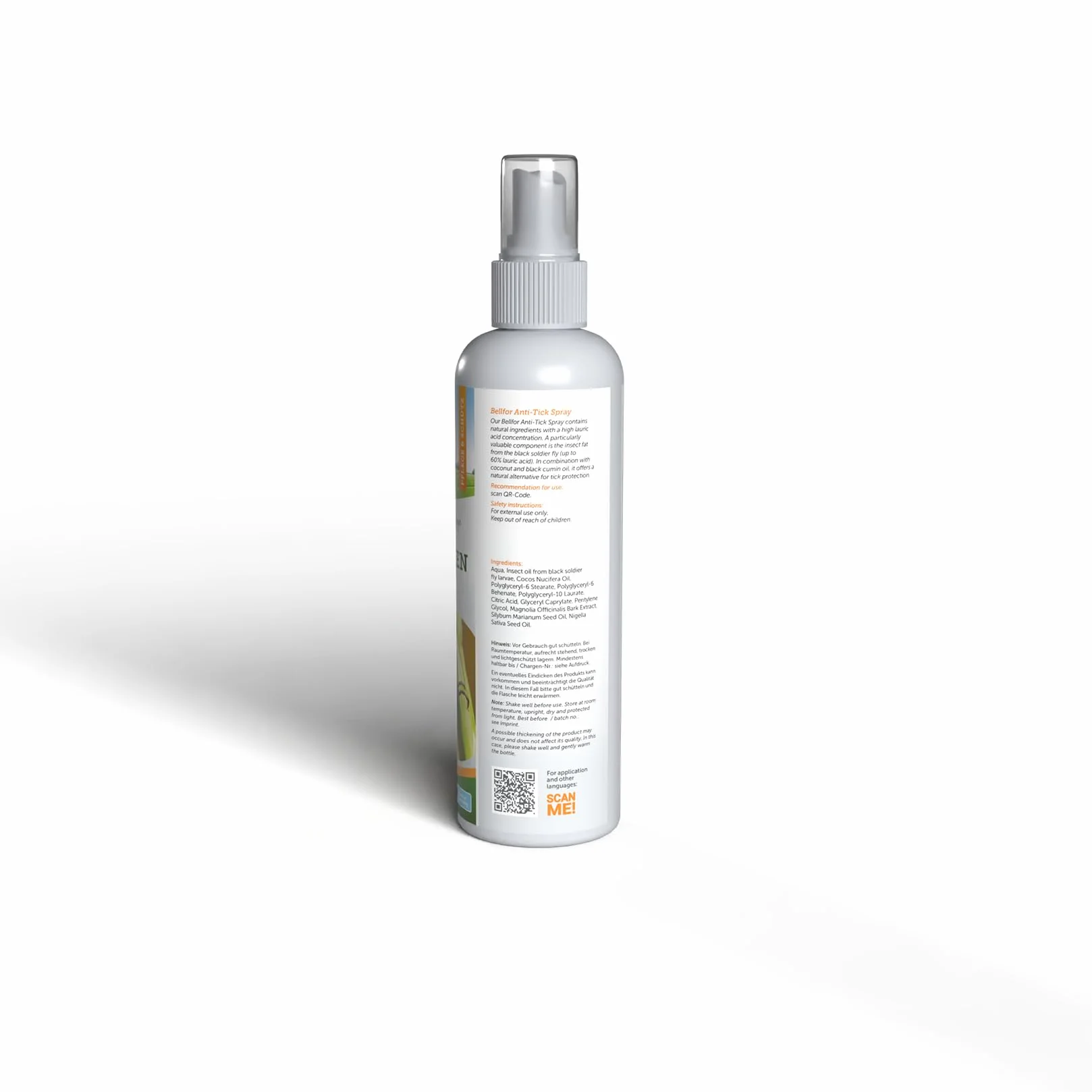 Bellfor Anti-Tiques Spray Chien 250 ML Protection Naturelle Contre Les Tiques à Base d'Huile de Coco Répulsif Longue Durée