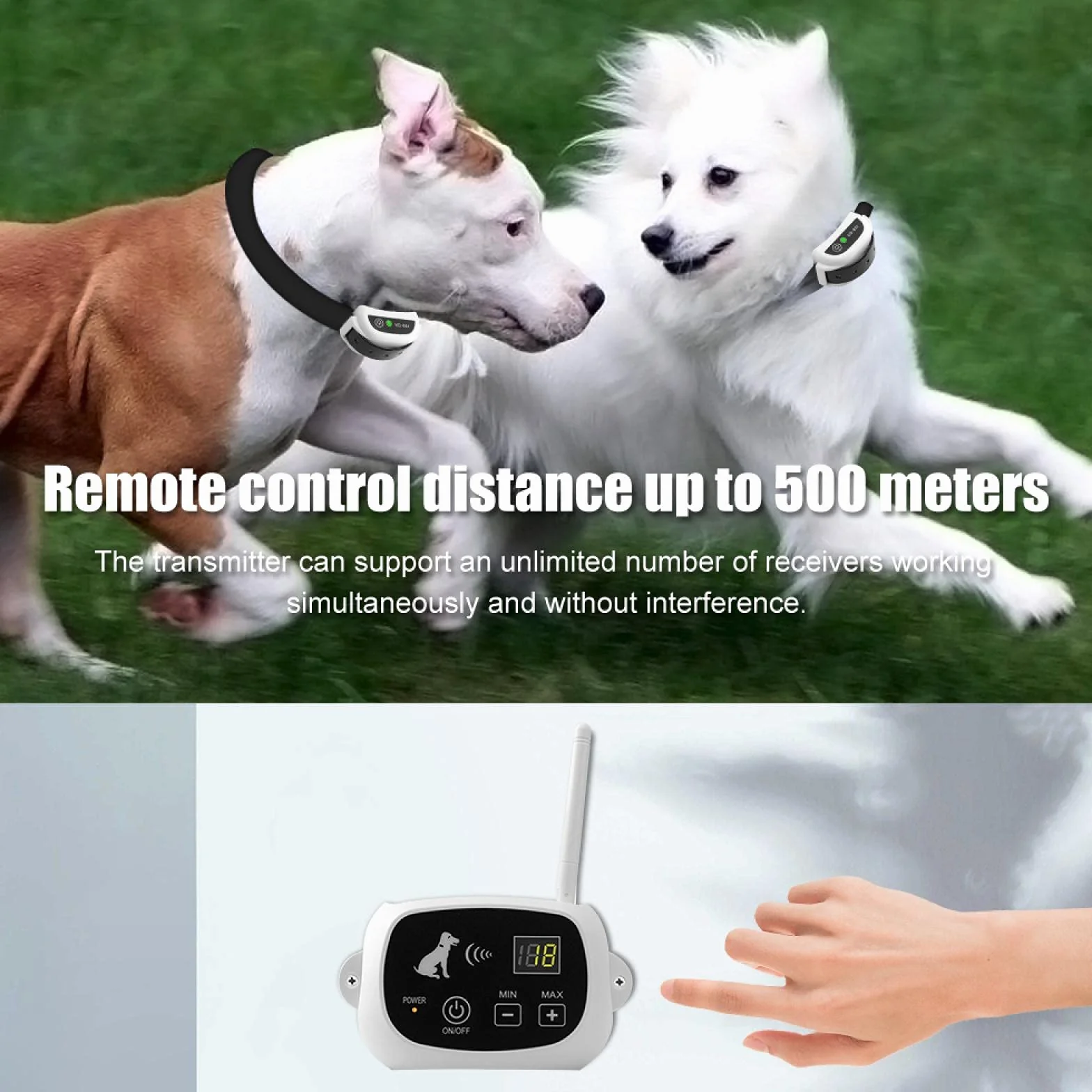 KD-661 Système de Clôture Électronique Sans Fil pour Gros Chiens avec Collier de Dressage Étanche