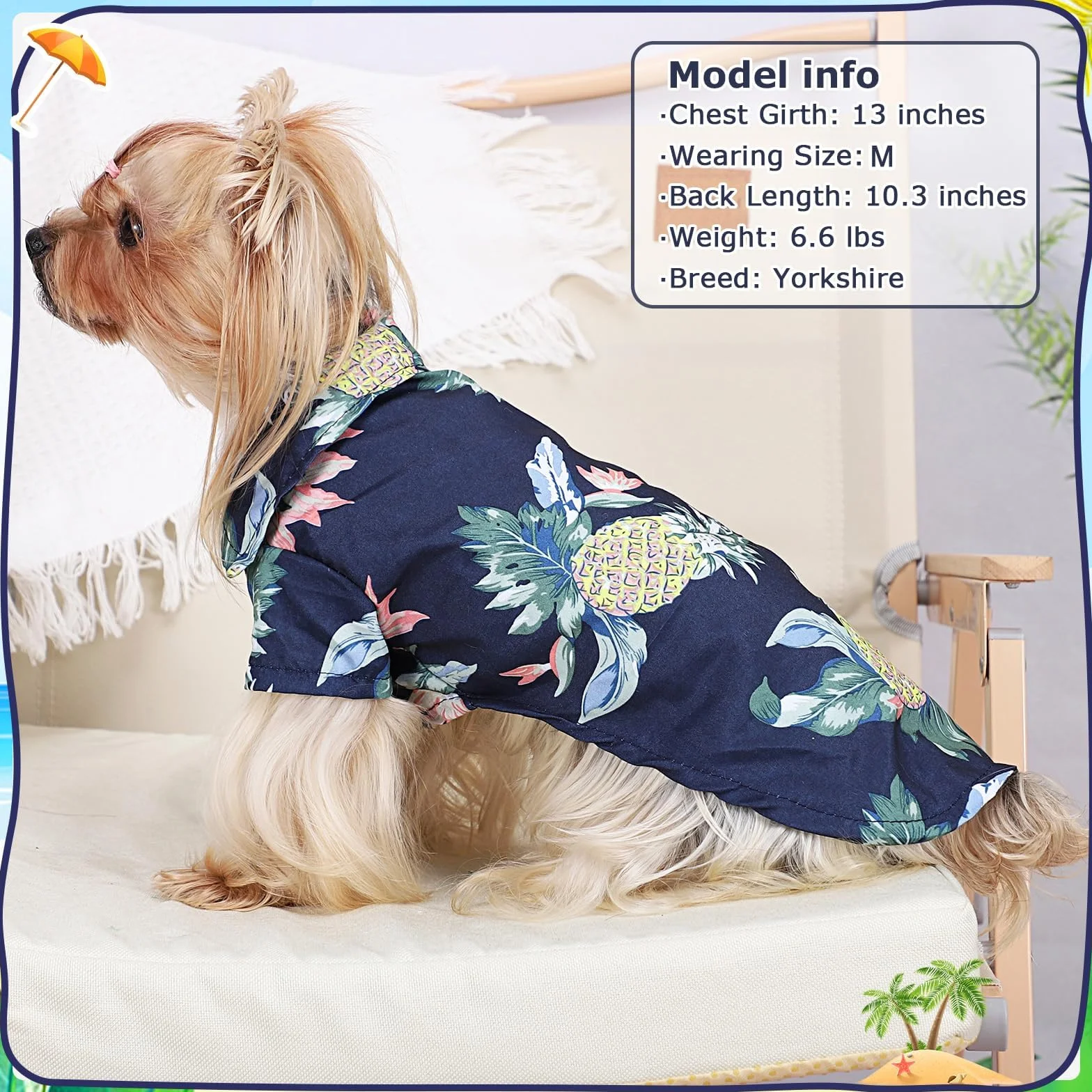 Chemise Hawaïenne pour Chien Azul Marino XL
