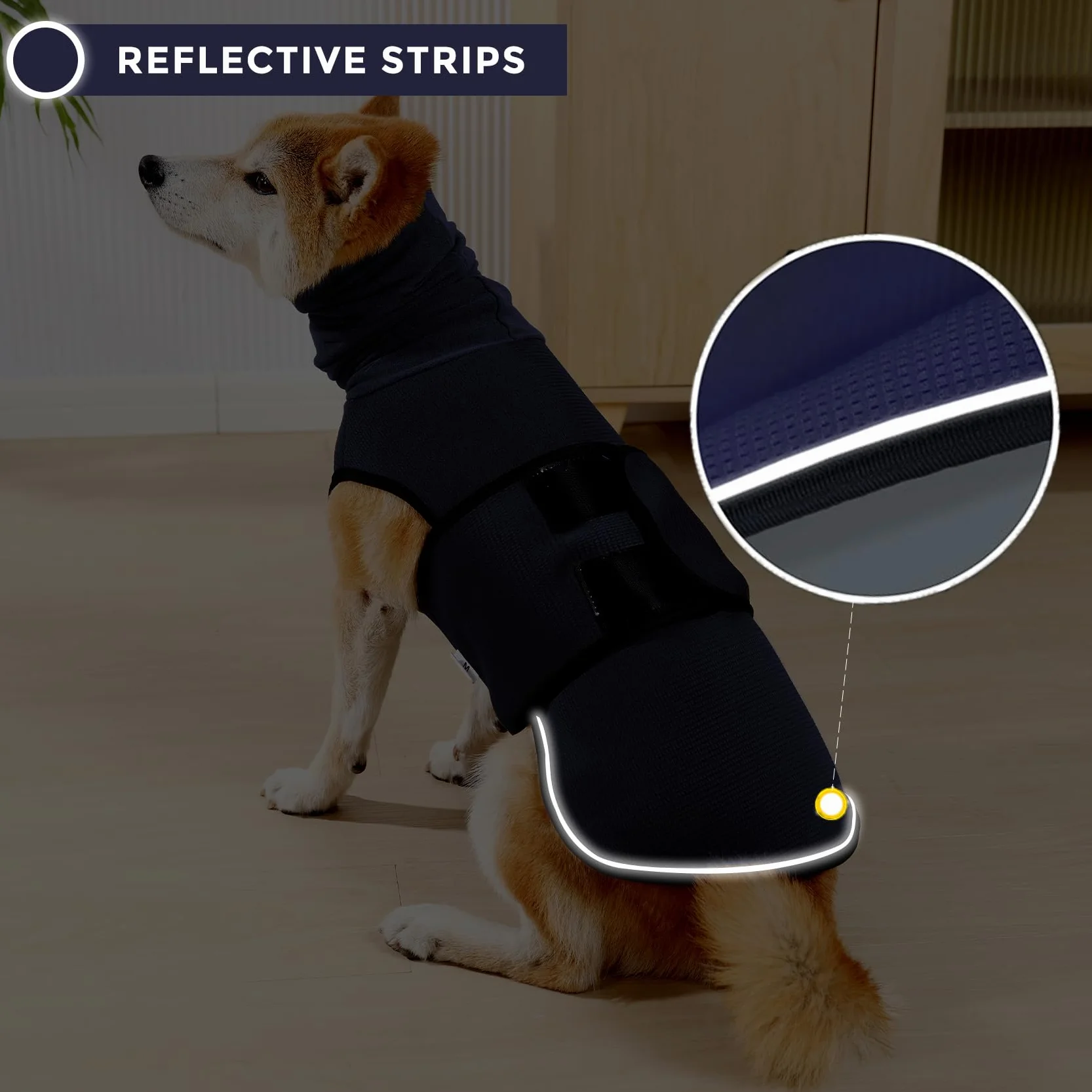 Dotoner Gilet Relaxant 2 en 1 pour Chiens, Manteau Anti-anxiété avec Snood et Bandes Réfléchissantes