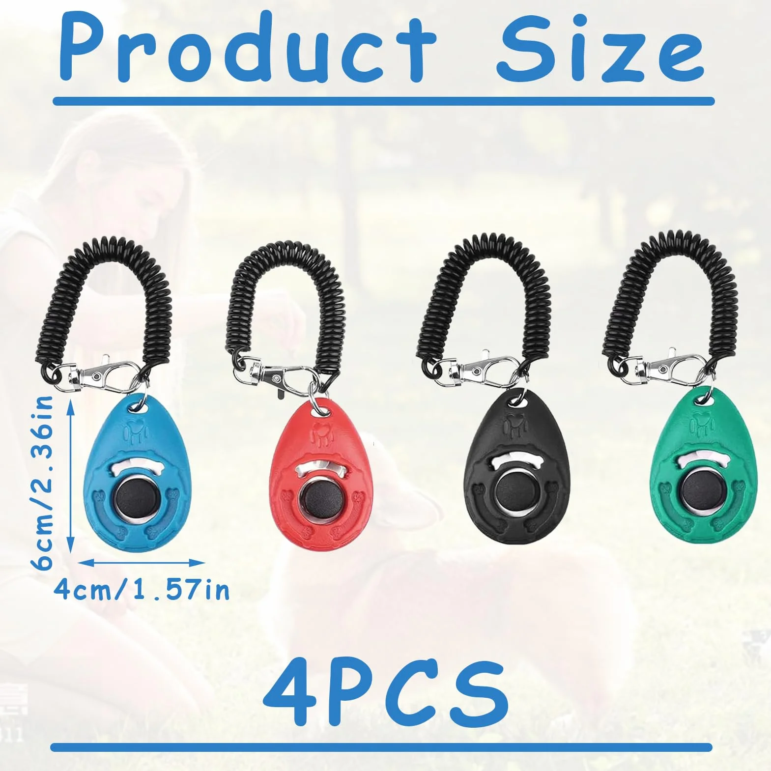 4 PCS Clicker Chien Dressage,Multicolore Clickers de Dressage pour Animaux de Compagnie avec Dragonne,Professionnel Clicker Chien Commandement Training pour Chien Chat Cheval