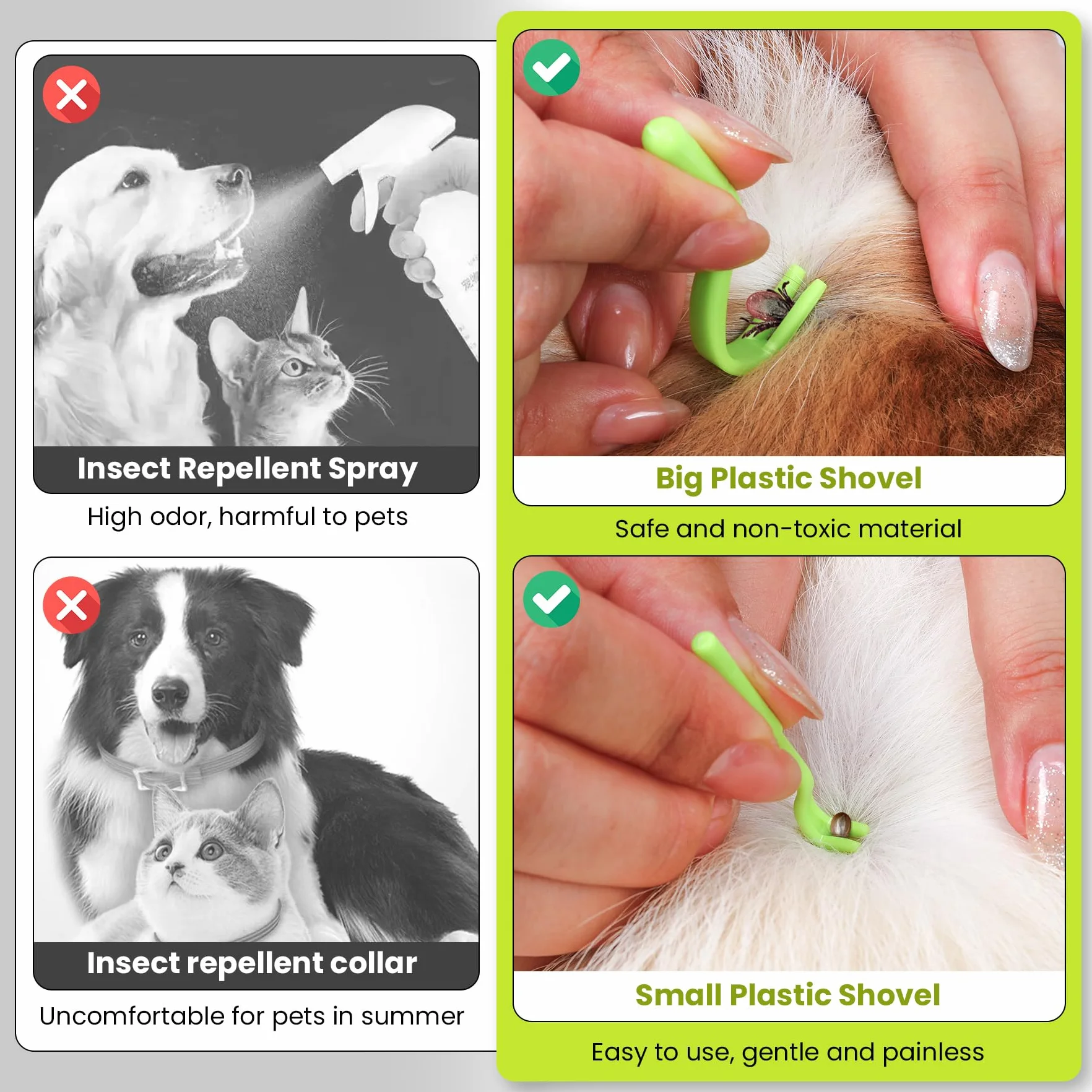 Pince à Tiques en Acier Inoxydable MELLIEX 5 Pièces avec Sac de Rangement pour Chiens et Chats