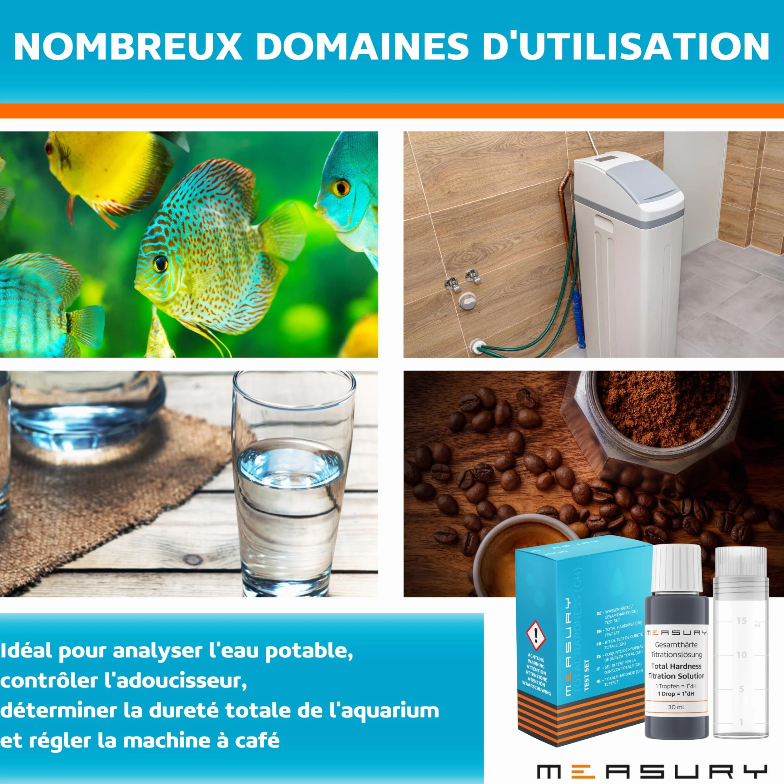 Testeur dureté eau Measury 30 ML 550 tests
