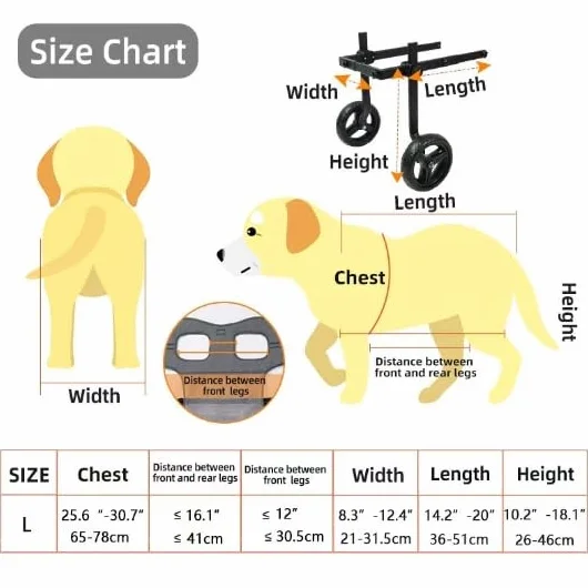 Chaise à roulettes pour chien chariot réglable pattes arrière mobilité 14-20KG