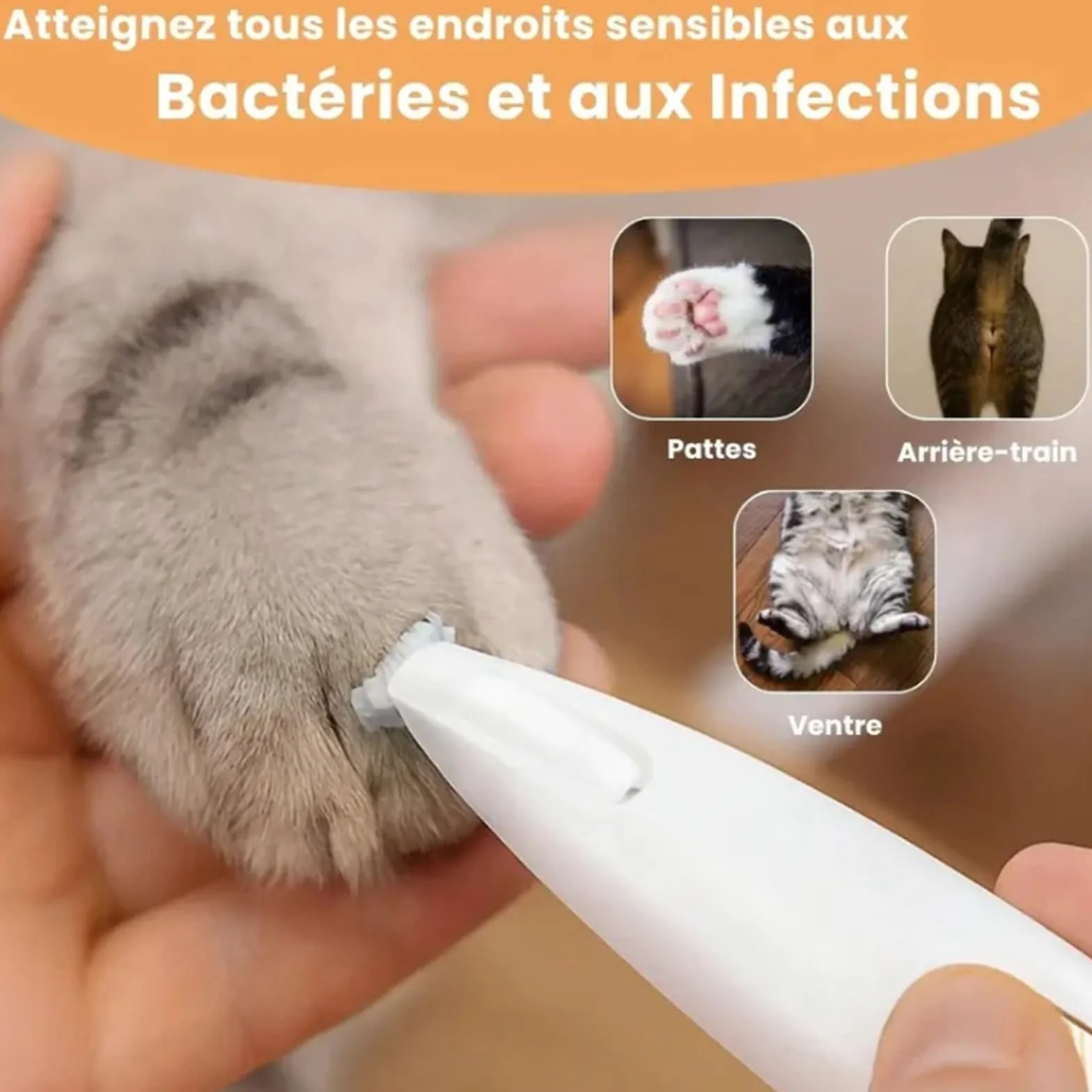 Tondeuse Électrique Ultra-Silencieuse Pour Chat Patounet Rechargeable