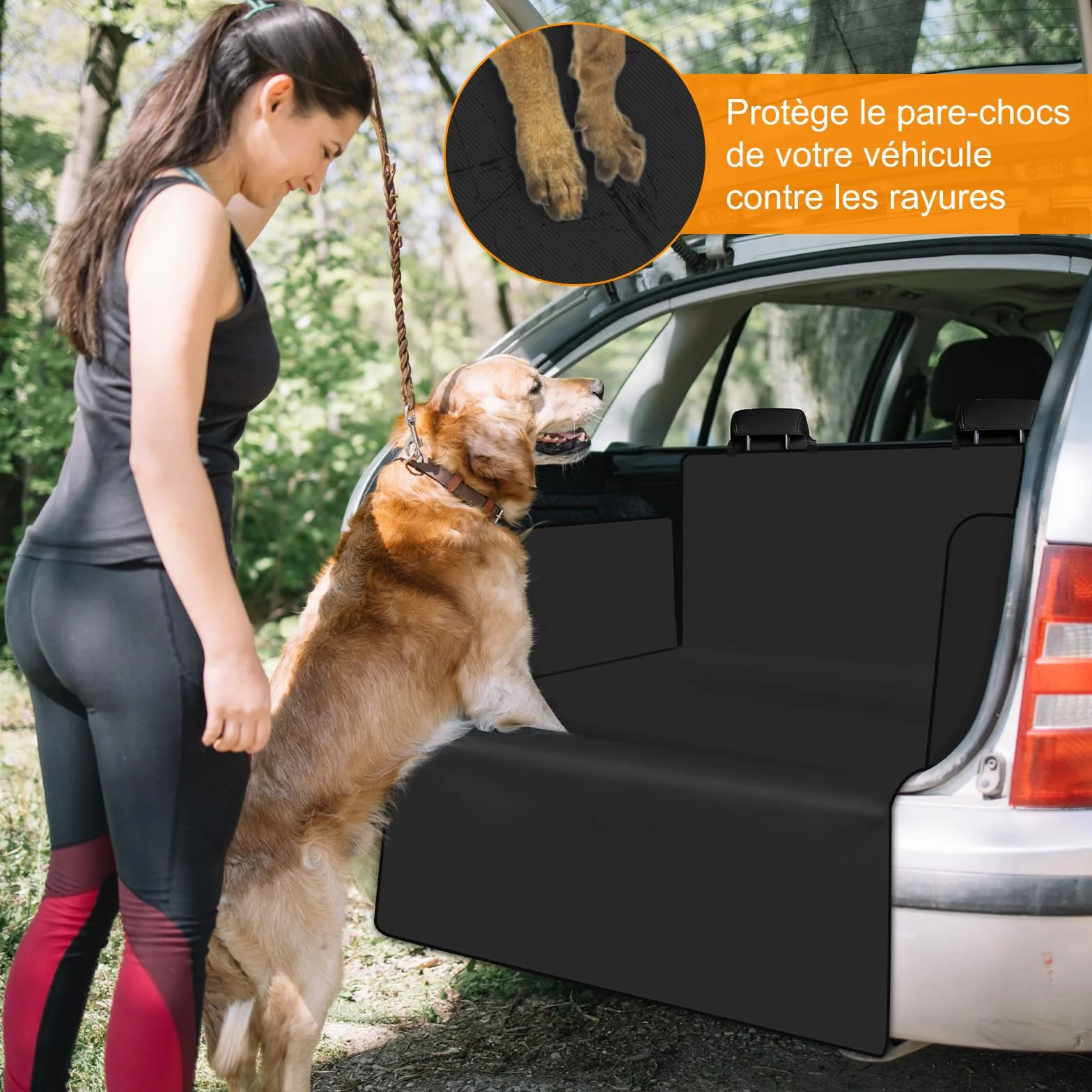 Protection Coffre Voiture Chien Universelle avec Protection Latérale, Housse Imperméable Résistant aux Rayures pour Voiture Camion SUV