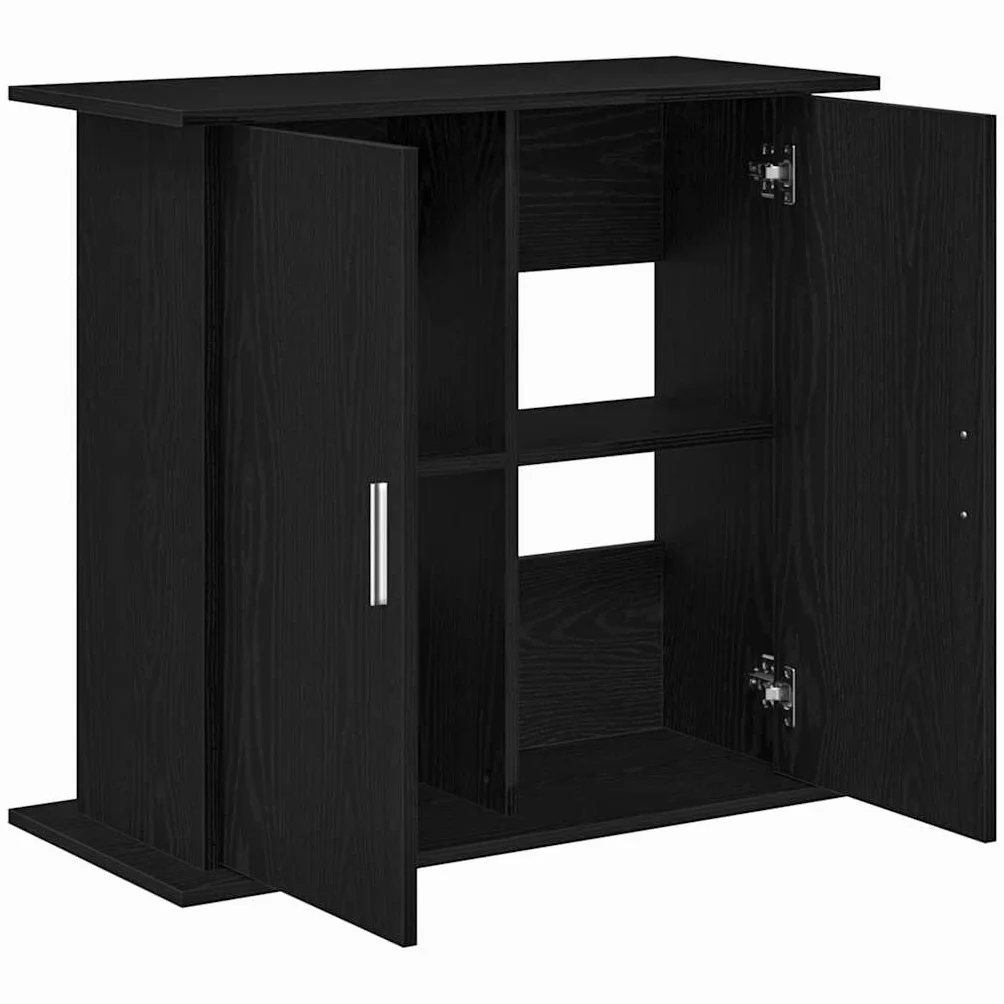 vidaXL Support d'aquarium Chêne Noir 81x36x73 cm Bois d'ingénierie
