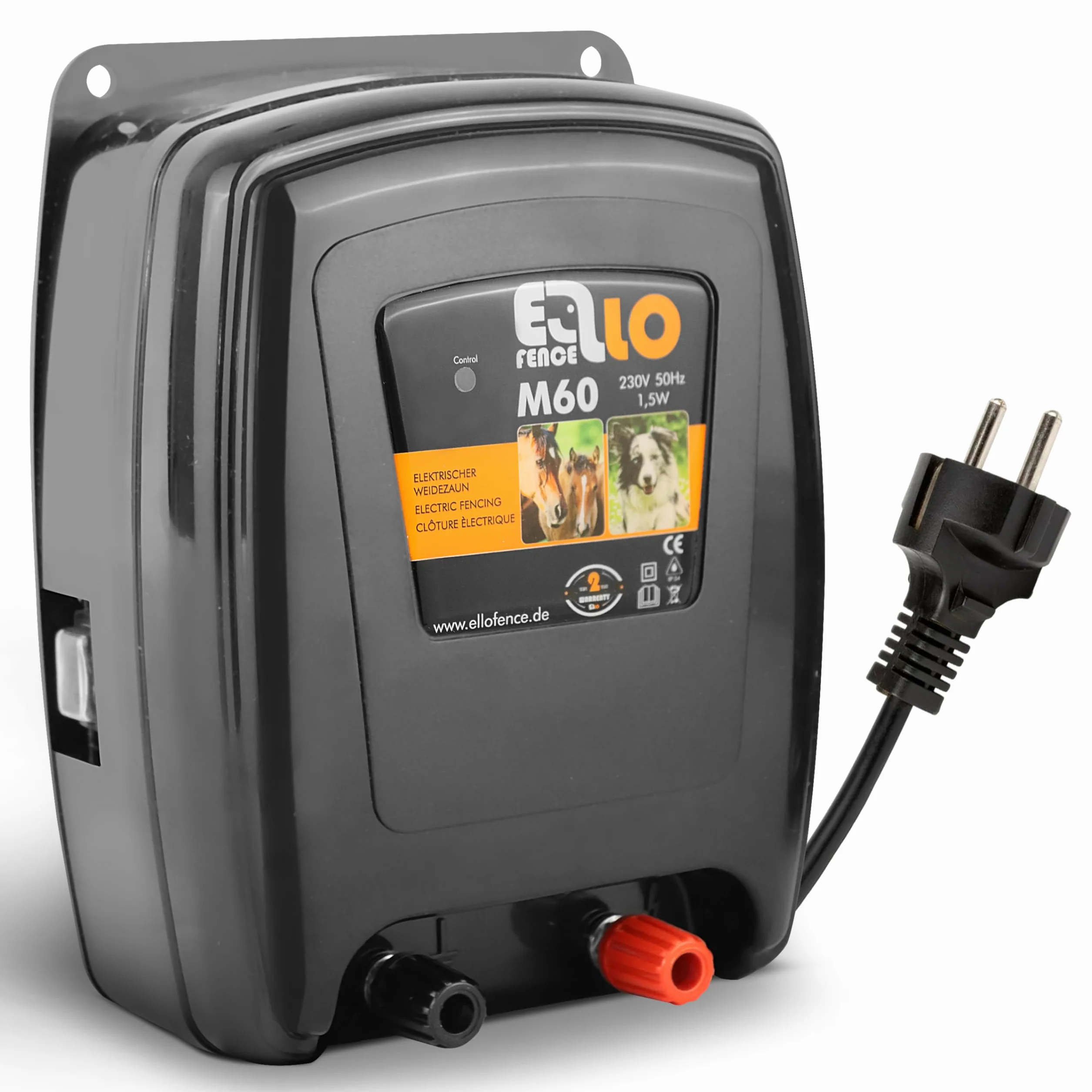 Électrificateur clôture électrique 230 V secteur M60 - Appareil premium pour animaux domestiques et d'élevage