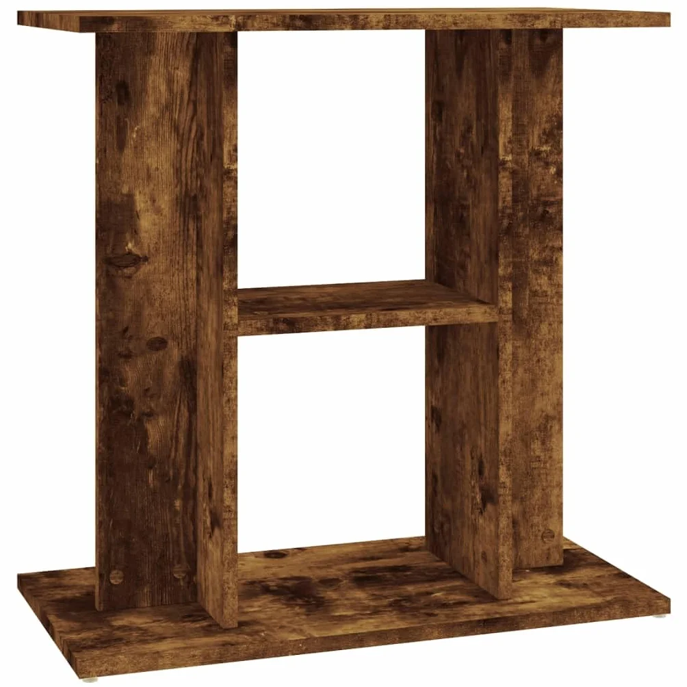 Support d'aquarium Chêne fumé 60x30x60 cm Bois d'ingénierie 3 Niveaux Meuble pour Aquarium