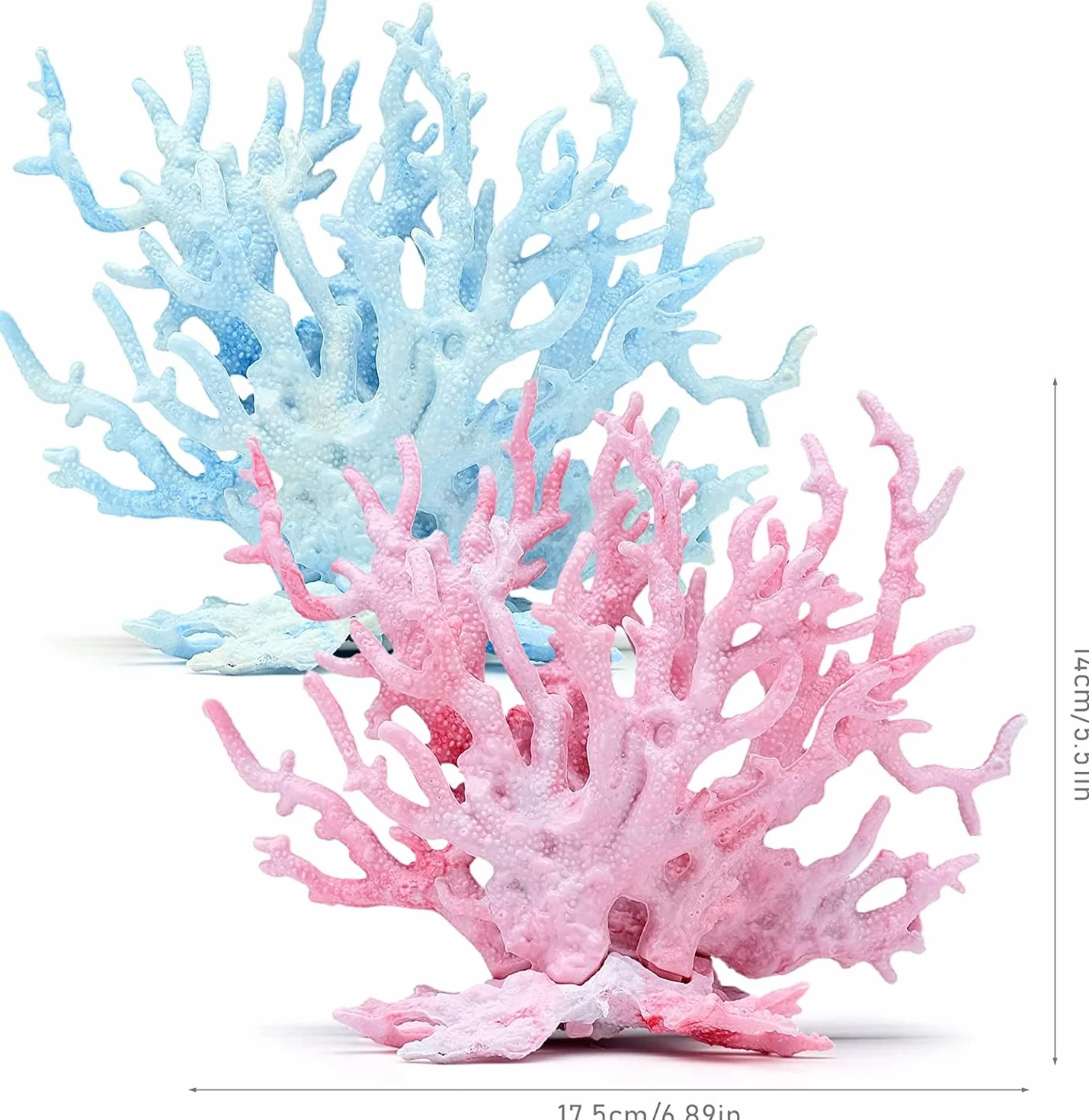 Corail Artificiel Aquarium Décoration Faux Ornament Réservoir Poisson Plante Artificielle Résine Fish Tank Décor Bleu Rose