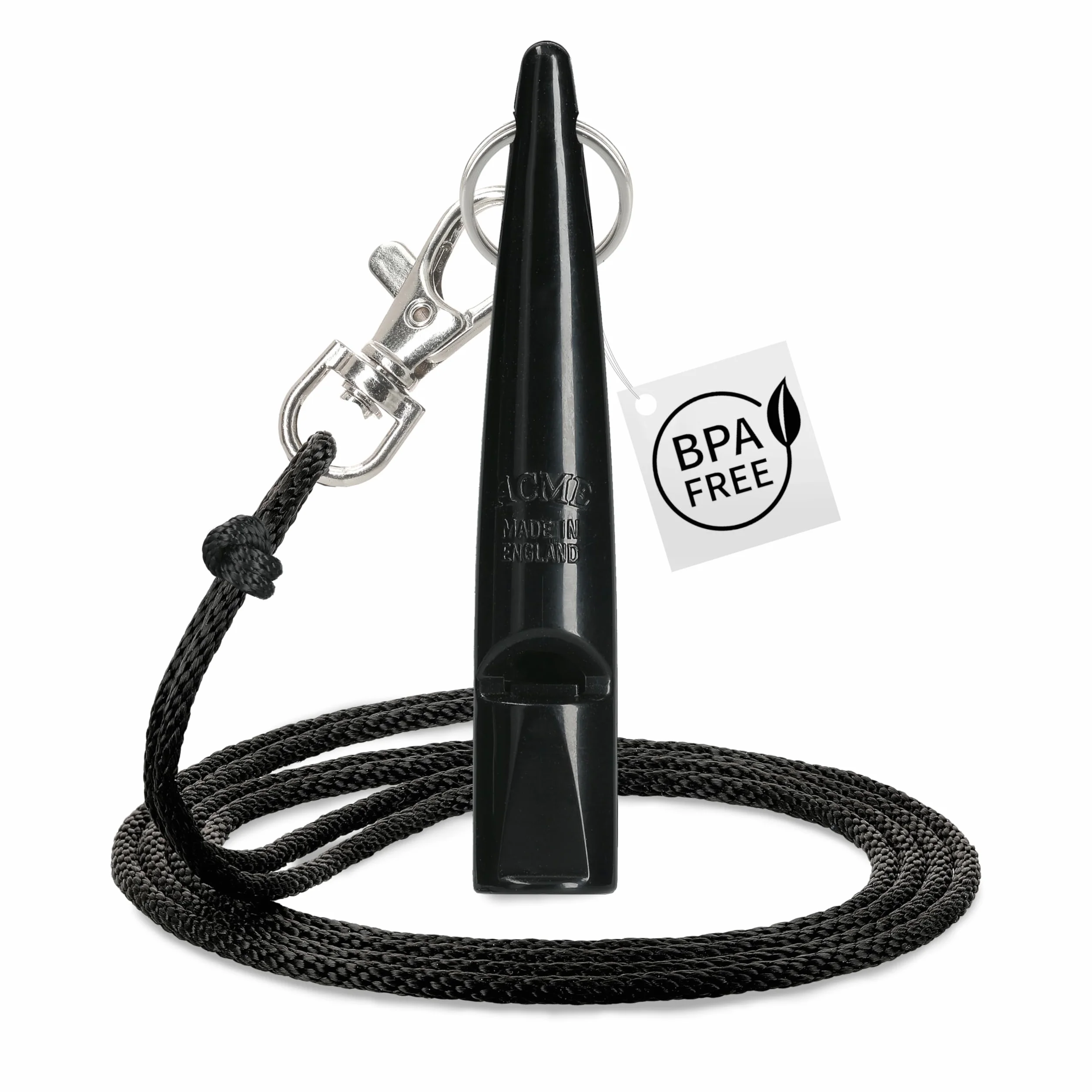 ACME Sifflet pour chien n° 211,5 avec bande - Lot de 2 - Fort et longue portée (noir + orange)