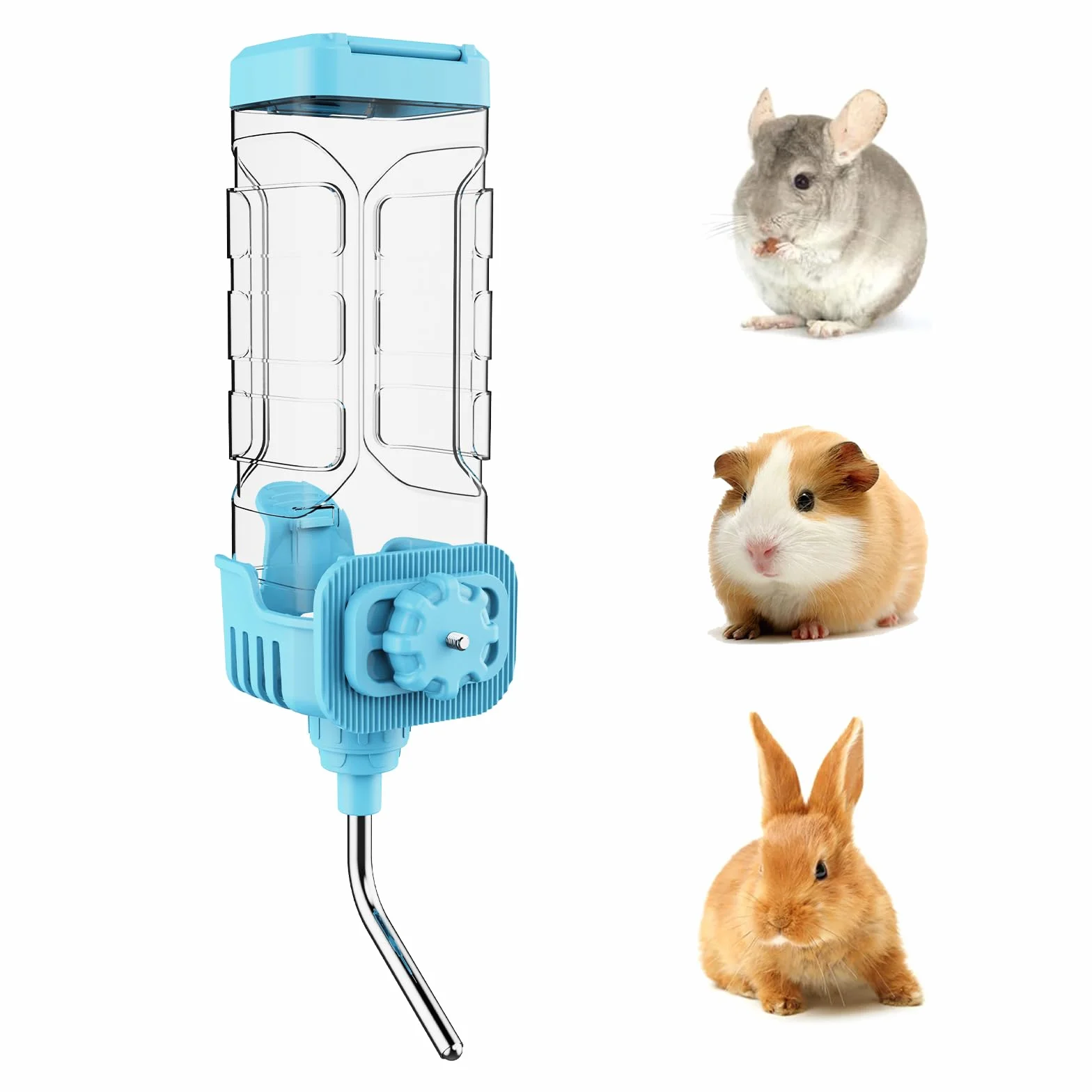 Distributeur Eau pour Petits Animaux, 1200ML Suspendue Grande Capacité Automatique Abreuvoir Eau Anti-Goutte Biberon pour Lapin Chinchilla Cochon d'Inde Hérisson Furet