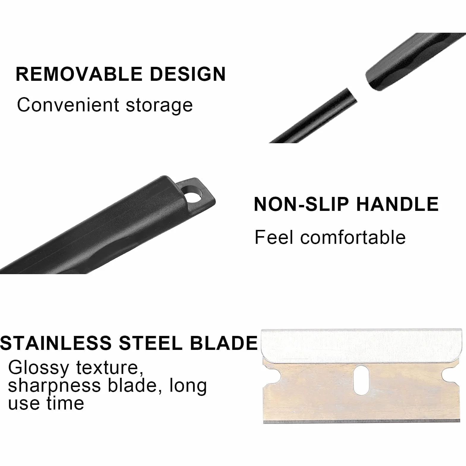 Grattoir à Algues pour Aquarium avec Manche Long, Nettoyeur de Verre avec Lames Remplaçables