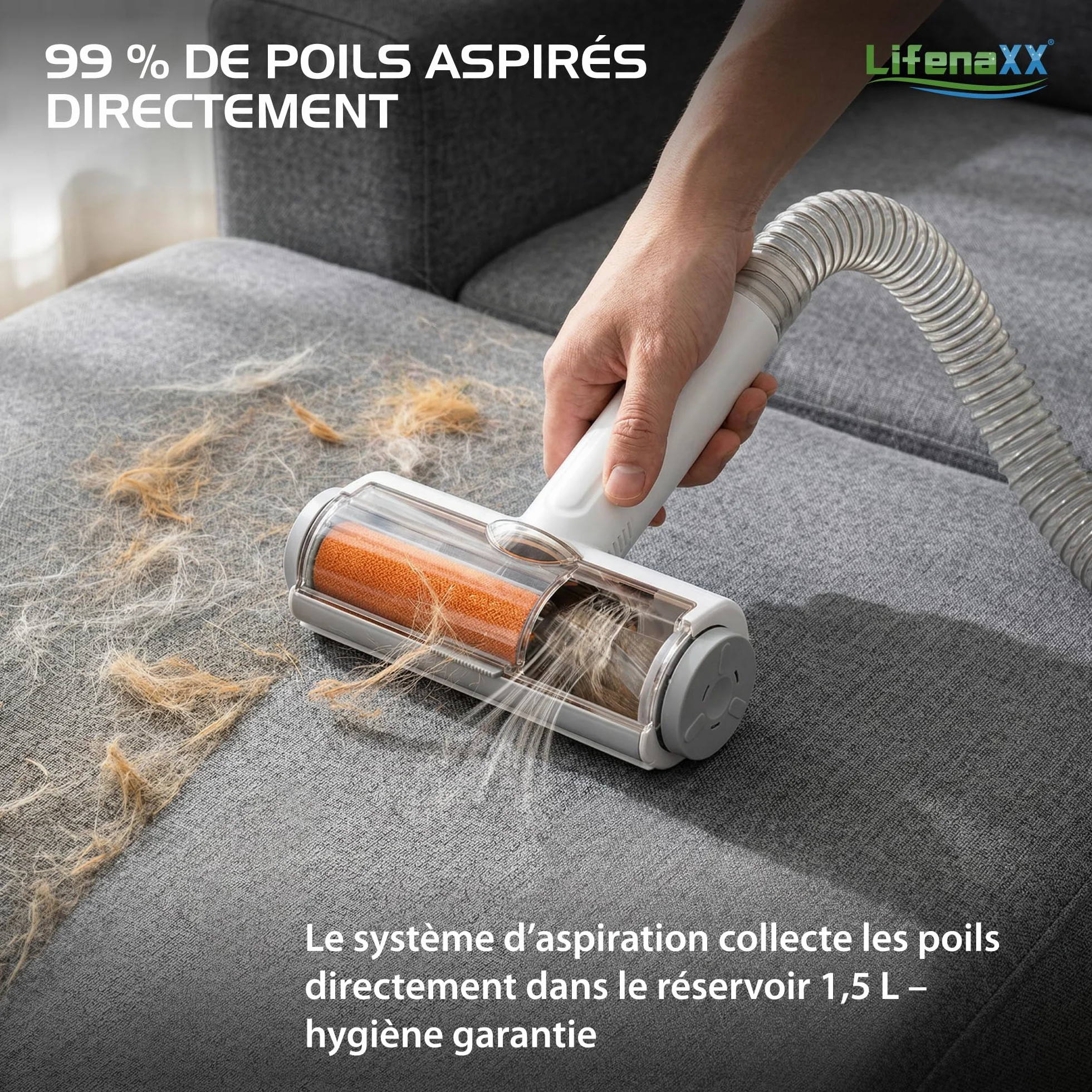Lifenaxx Tondeuse Animale 6-en-1 avec Aspiration Kit Toilettage Chiens Chats Silencieuse LX-052