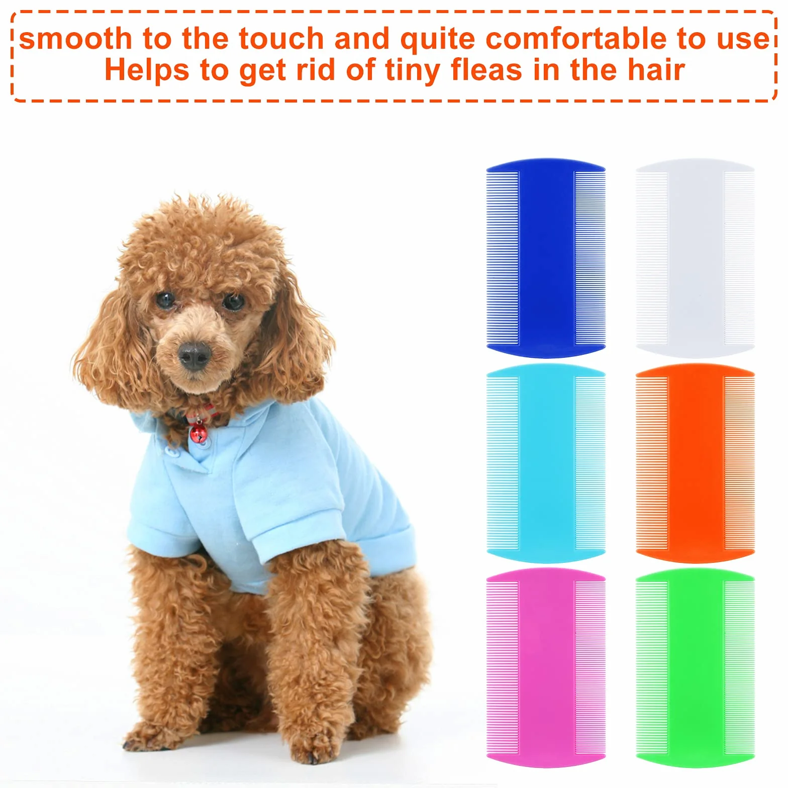 Molain Lot de 12 peignes anti-puces double face pour chien et chat