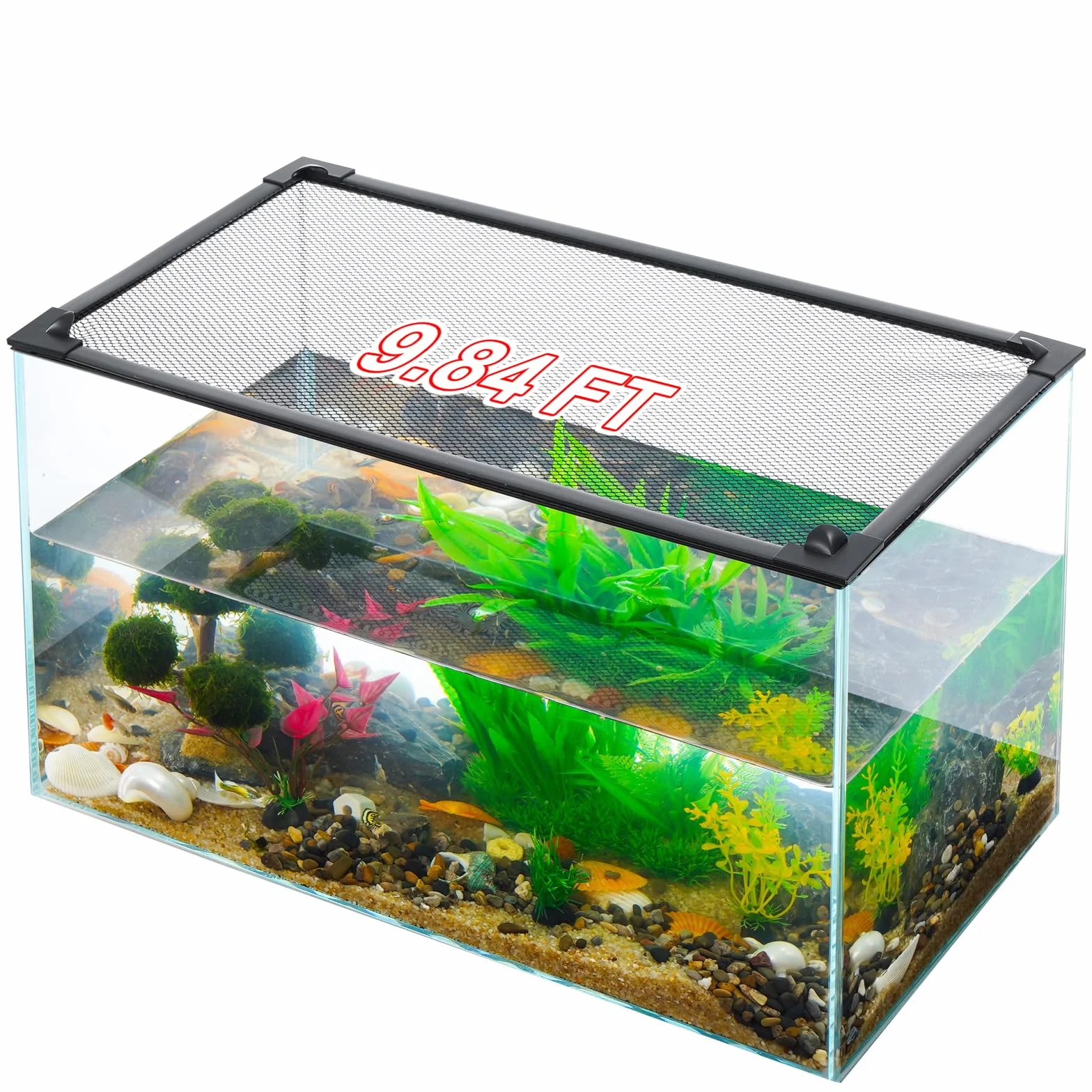 Couvercle magnétique pour aquarium, filet anti-saut en maille, protection poisson