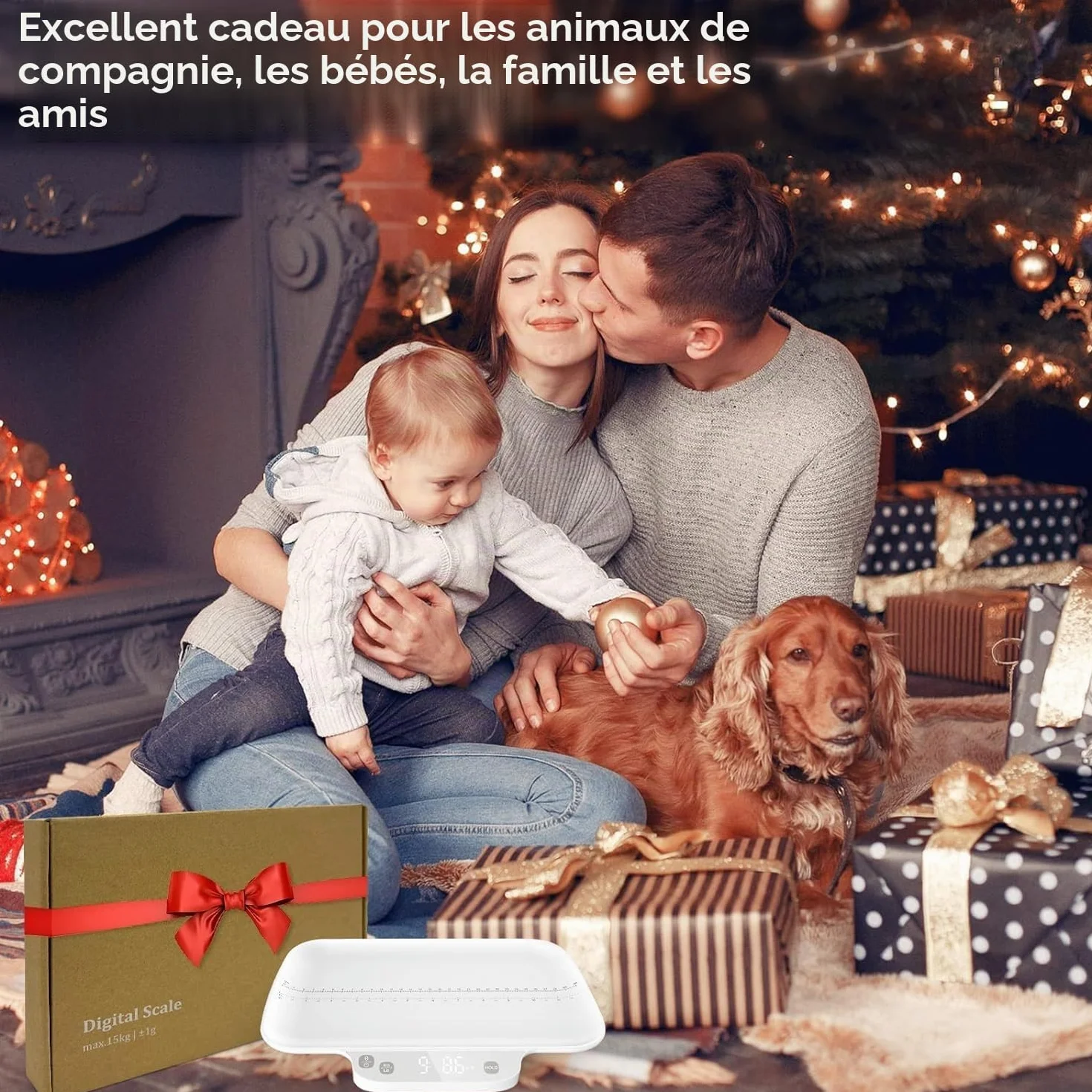 Balance pour chiots et petits animaux, précision 1 g, poids max. 15 kg
