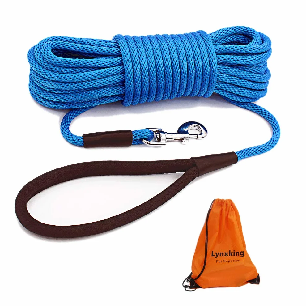 Lynxking Laisse Longue pour Chien 0.9cm x 9m Bleu