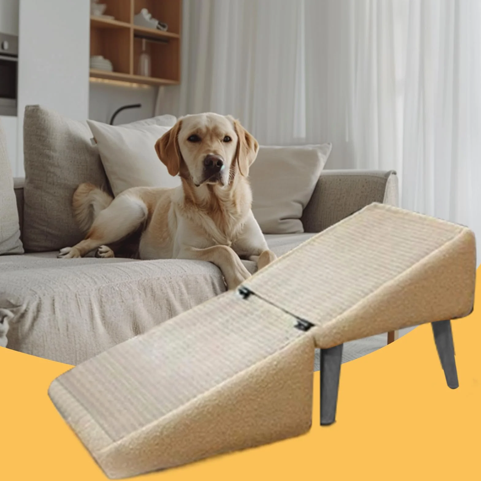 Dog Ramp for Bed 30x30x35cm Rampe Chien Canapé Feandre-a Escalier pour Chie-n Escalier pour Chie-n Marchepied Anti-Dérapant pour Véhicule, Échelle Tabouret pour Petit Chien